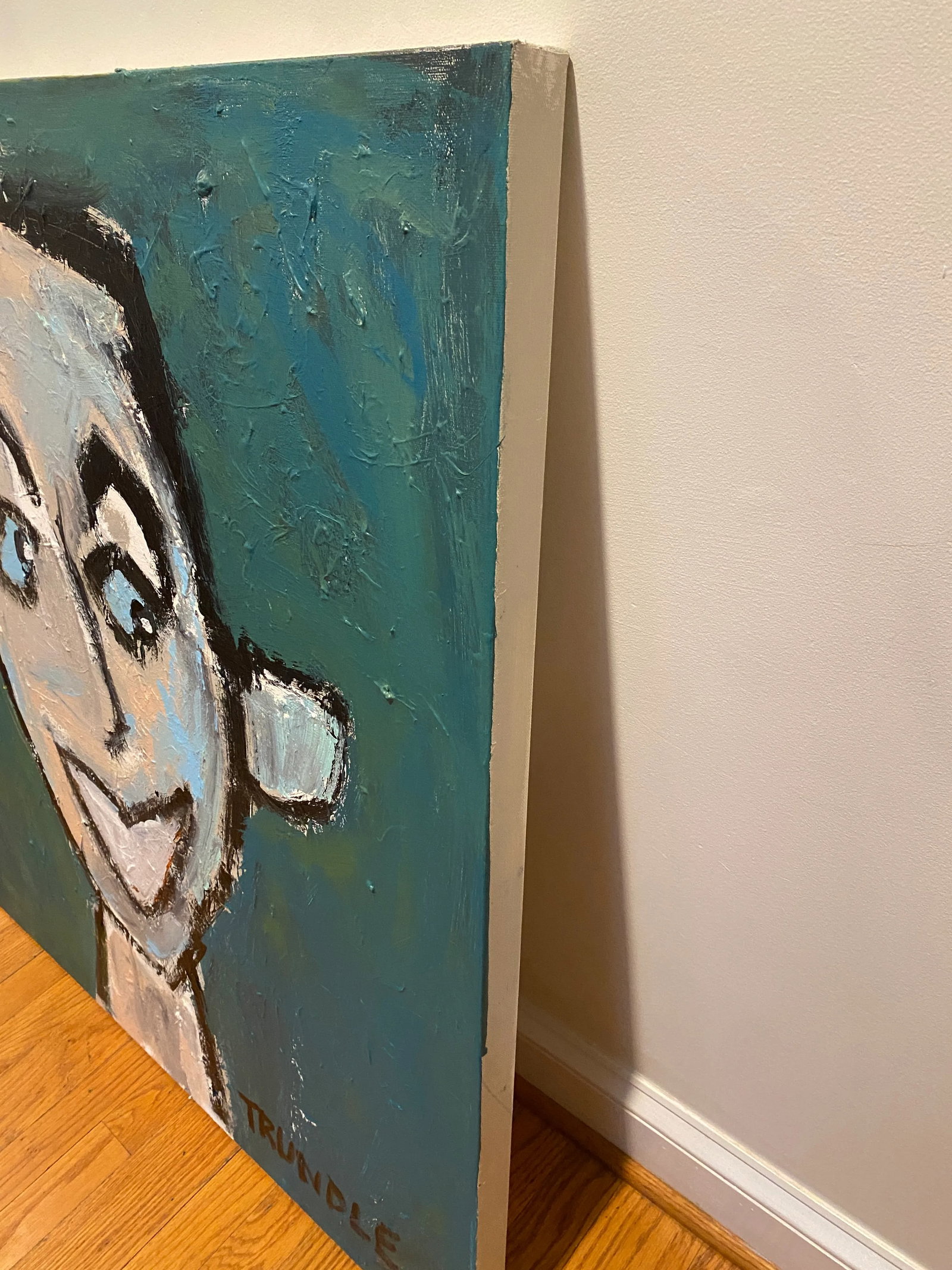Sarah Trundle, Abstract Figure/ Portrait Painting, "Sam I Am" - 4