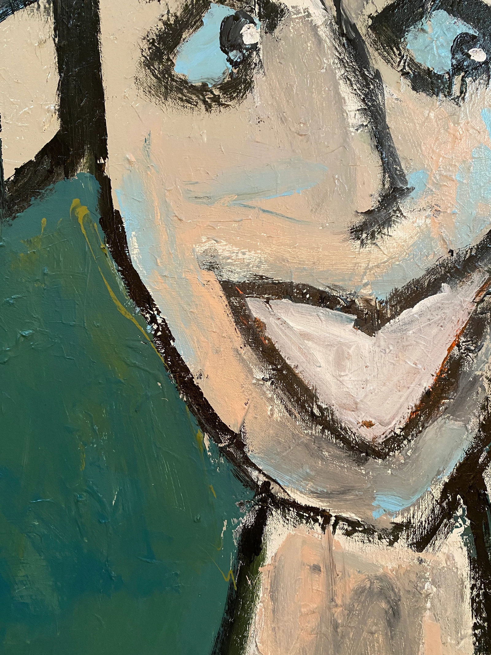 Sarah Trundle, Abstract Figure/ Portrait Painting, "Sam I Am" - 5