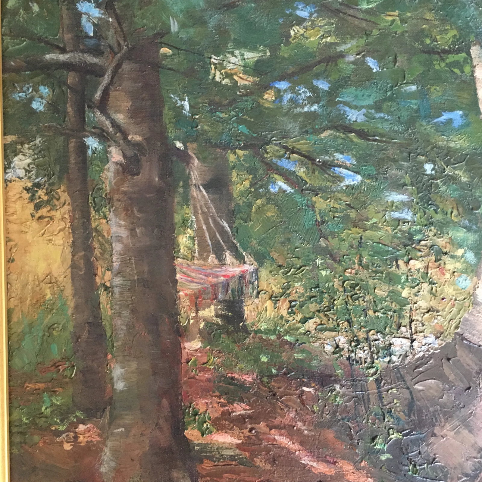 Hammock Between the Trees, by Listed Artist M. E. Evans - 3