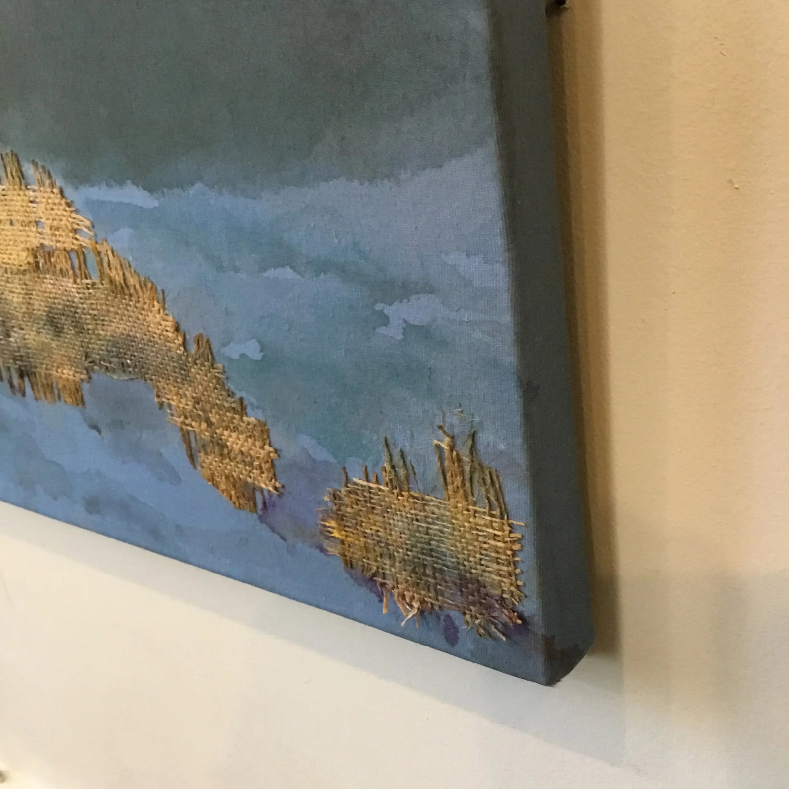 "combines Autumn Wetlands" Oil and Collage on Canvas Mounted on Board . - 3