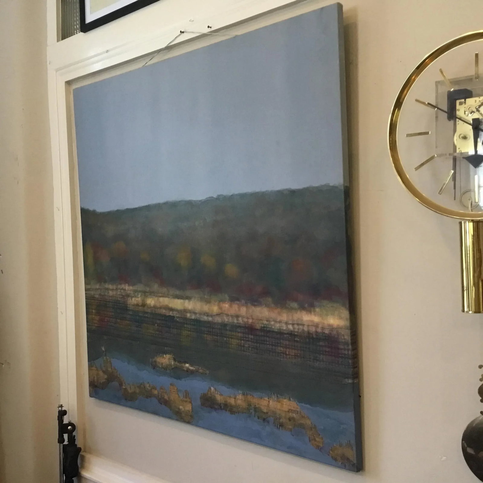 "combines Autumn Wetlands" Oil and Collage on Canvas Mounted on Board . - 4