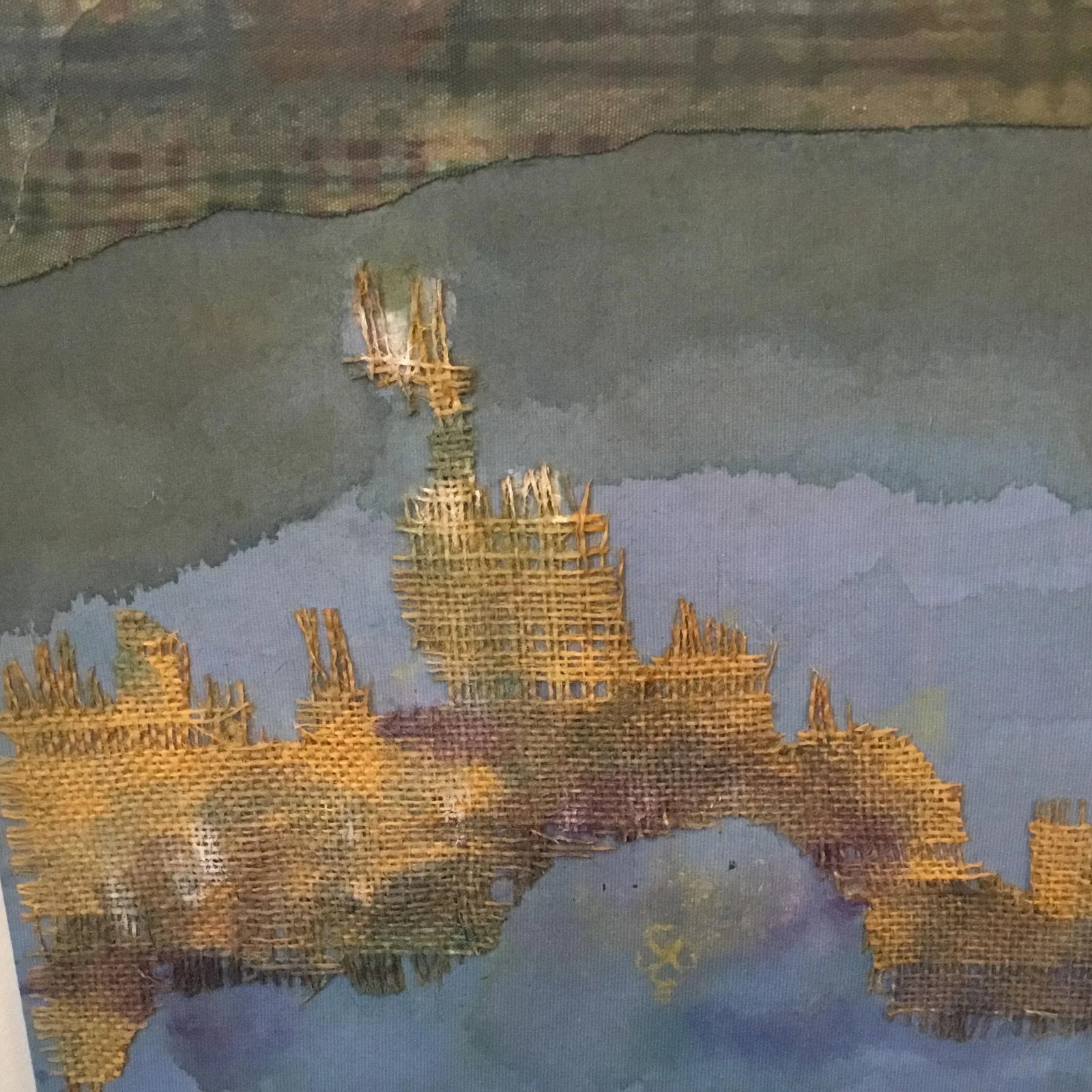 "combines Autumn Wetlands" Oil and Collage on Canvas Mounted on Board . - 8