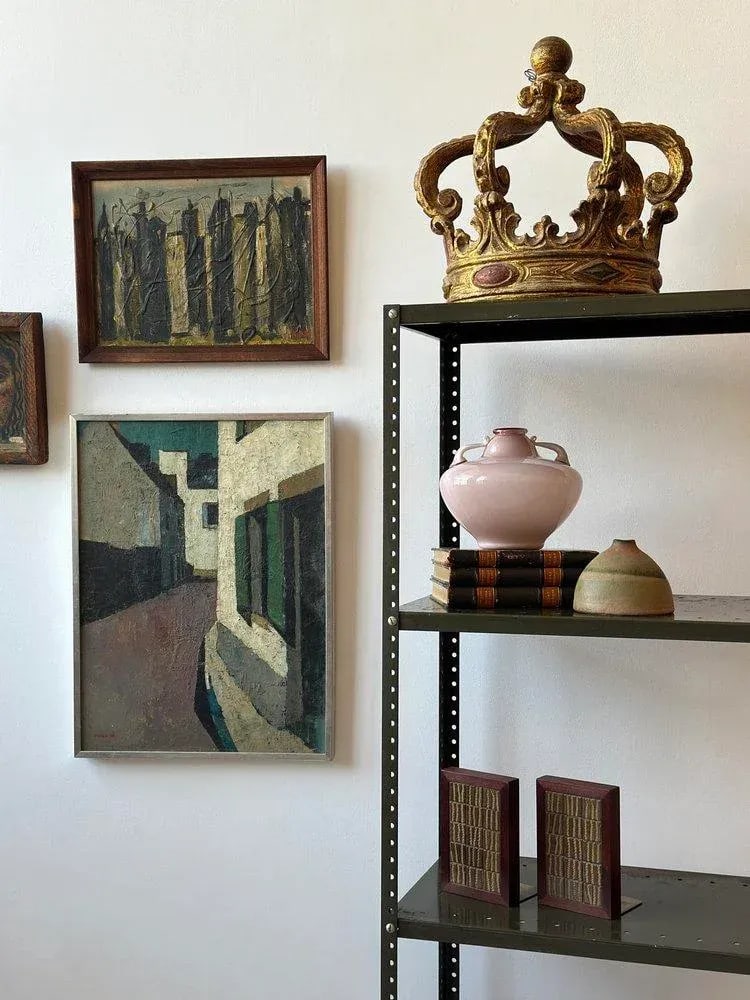 Vintage Mid-Century Abstract Acrylic on Board Cityscape, Signed Andre, Circa 1950s - 11