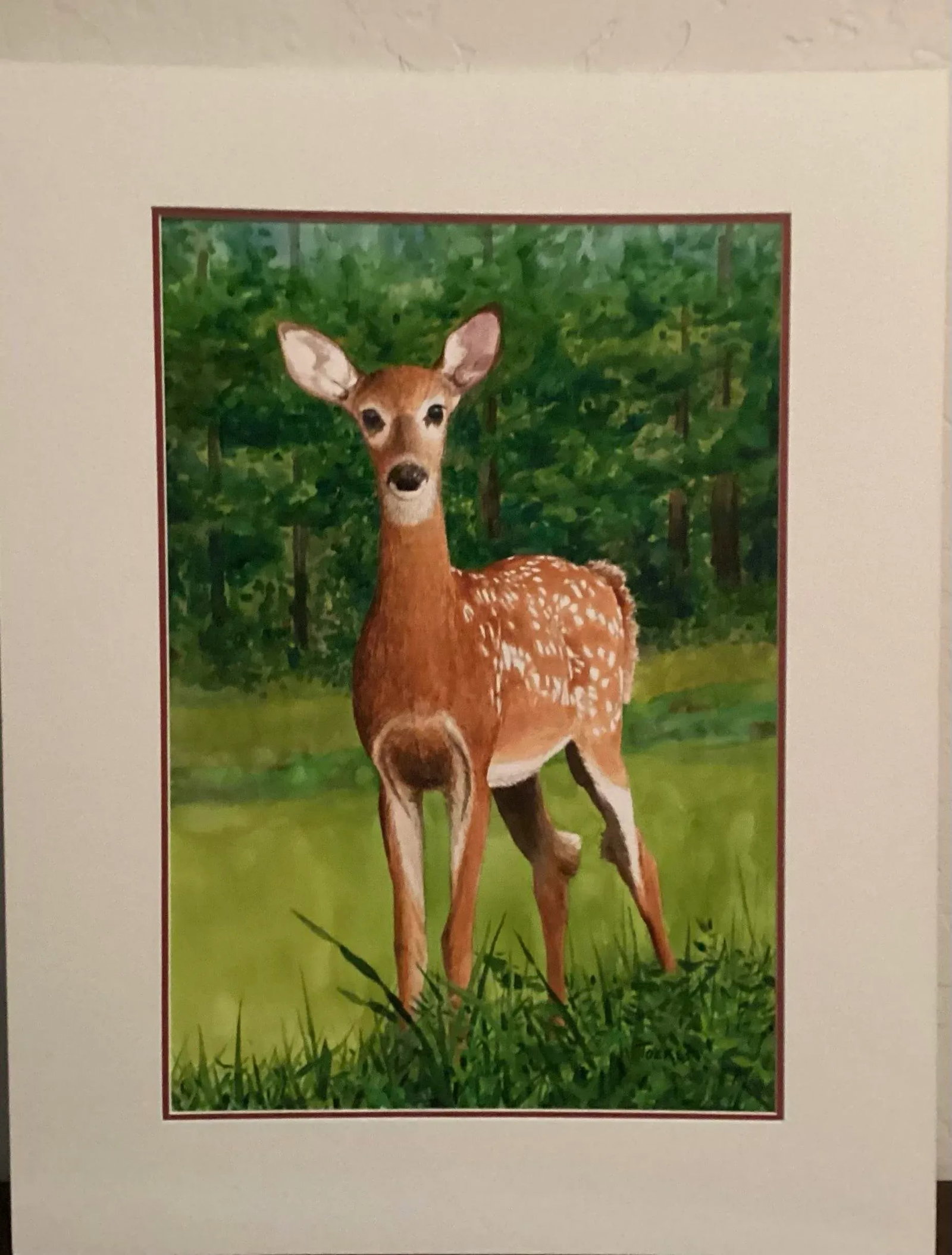 Original Watercolor, by William Tockes." Little Bambino", Signed by artist - 2