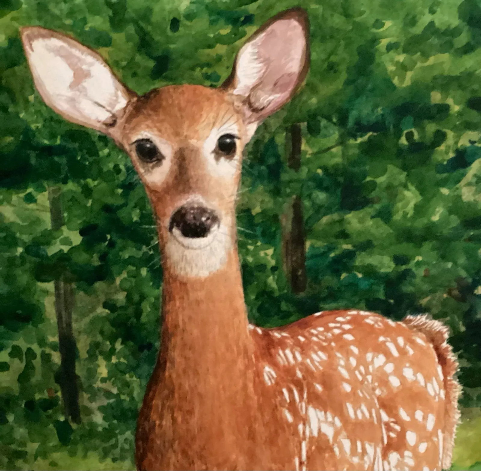 Original Watercolor, by William Tockes." Little Bambino", Signed by artist - 4