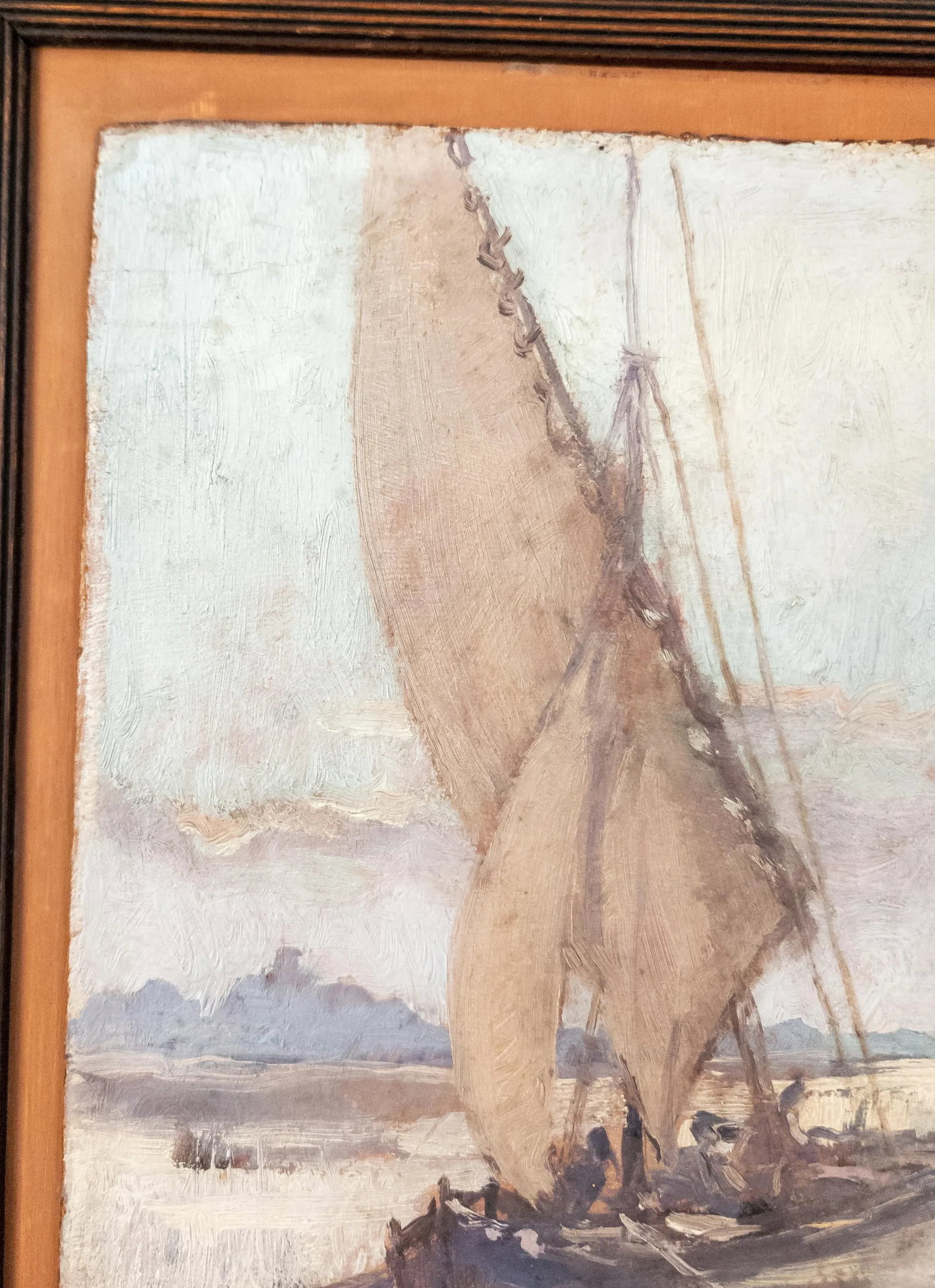 20th Century French Impressionist Painting of a Fishing Boat, Signed Illegibly - 3
