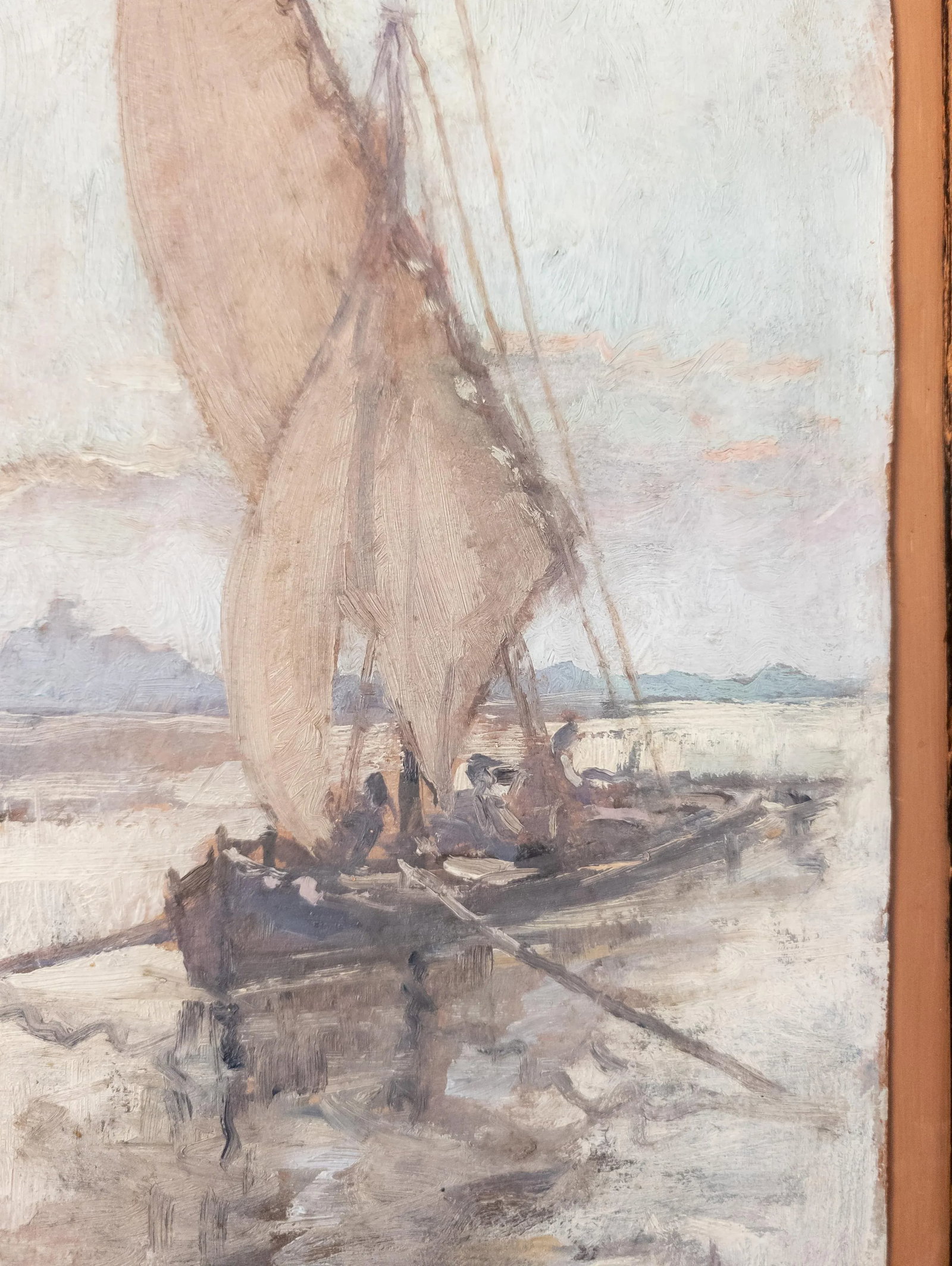 20th Century French Impressionist Painting of a Fishing Boat, Signed Illegibly - 7