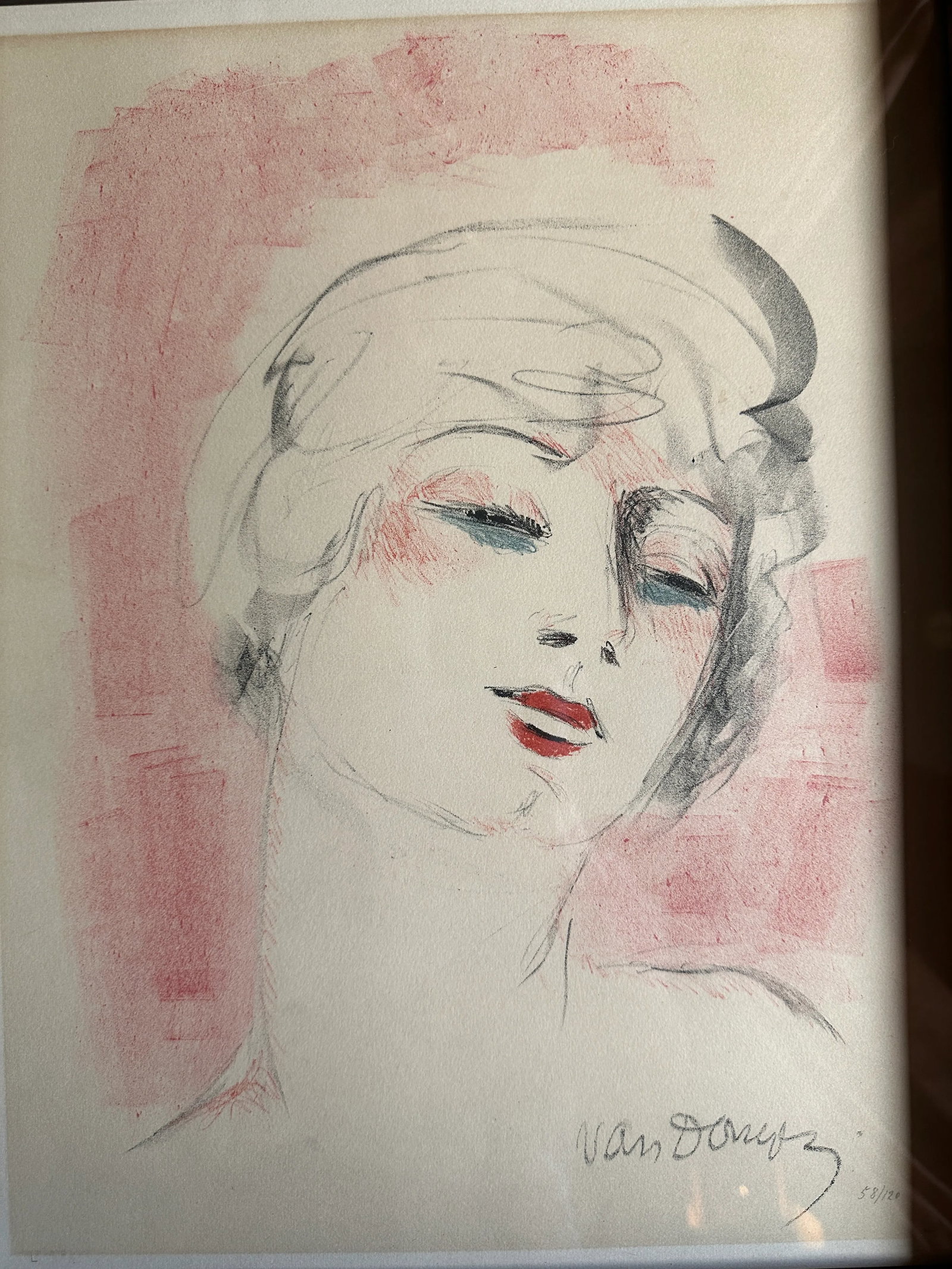 1927 Girl With Blonde Hair Limited Edition Lithograph by Kees Van Dongen 58/120 - 2