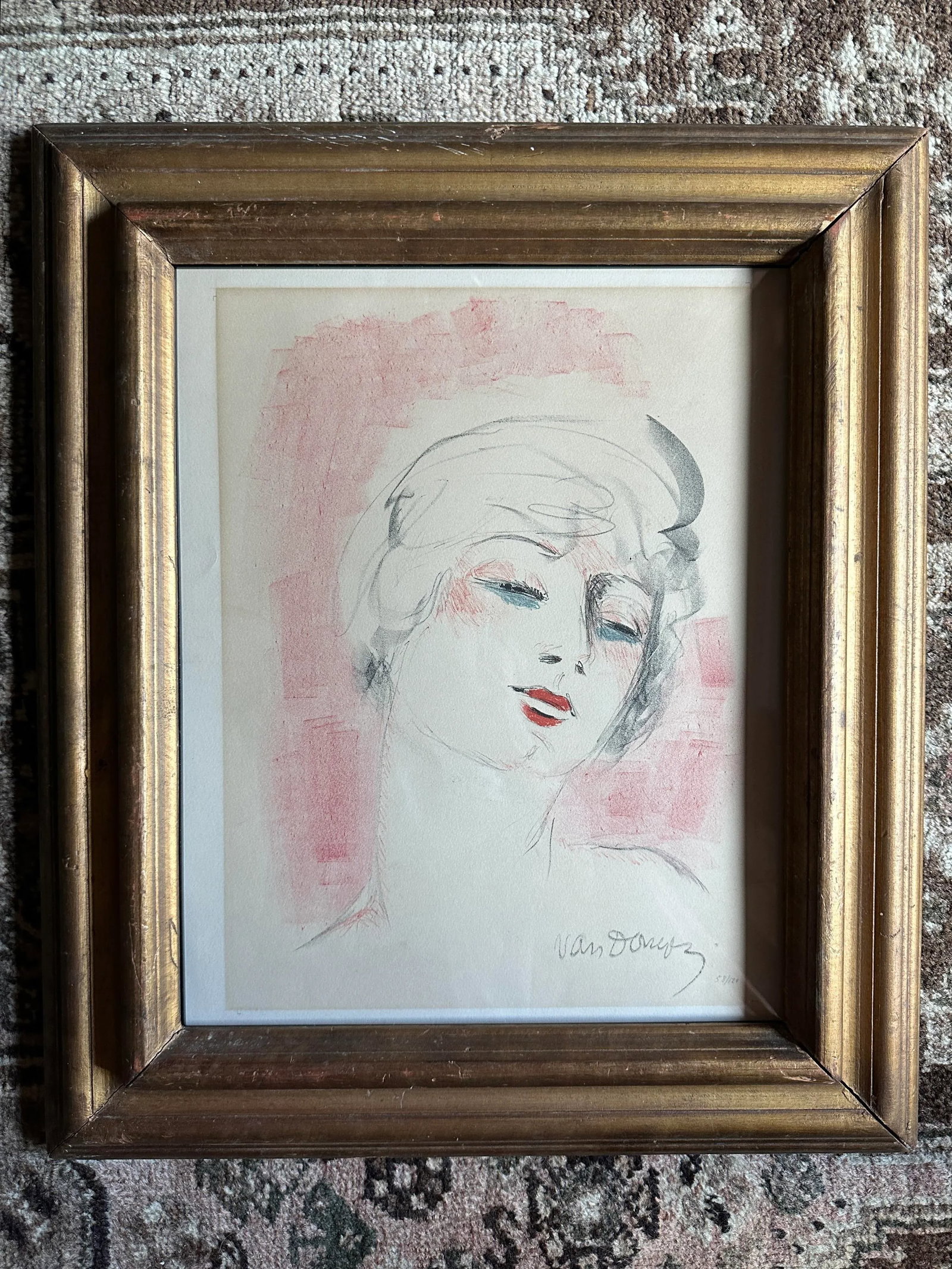 1927 Girl With Blonde Hair Limited Edition Lithograph by Kees Van Dongen 58/120 - 3