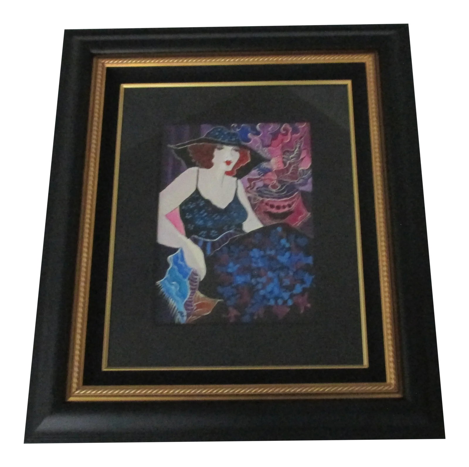 Patricia Govezensky Watercolor Signed Original Painting: This is a professionally framed with glass, original watercolor painting by Patricia Govezensky, a protege of Itzhak Tarkay. Condition: Imperfections: No Imperfections Origin: Israel Materials &