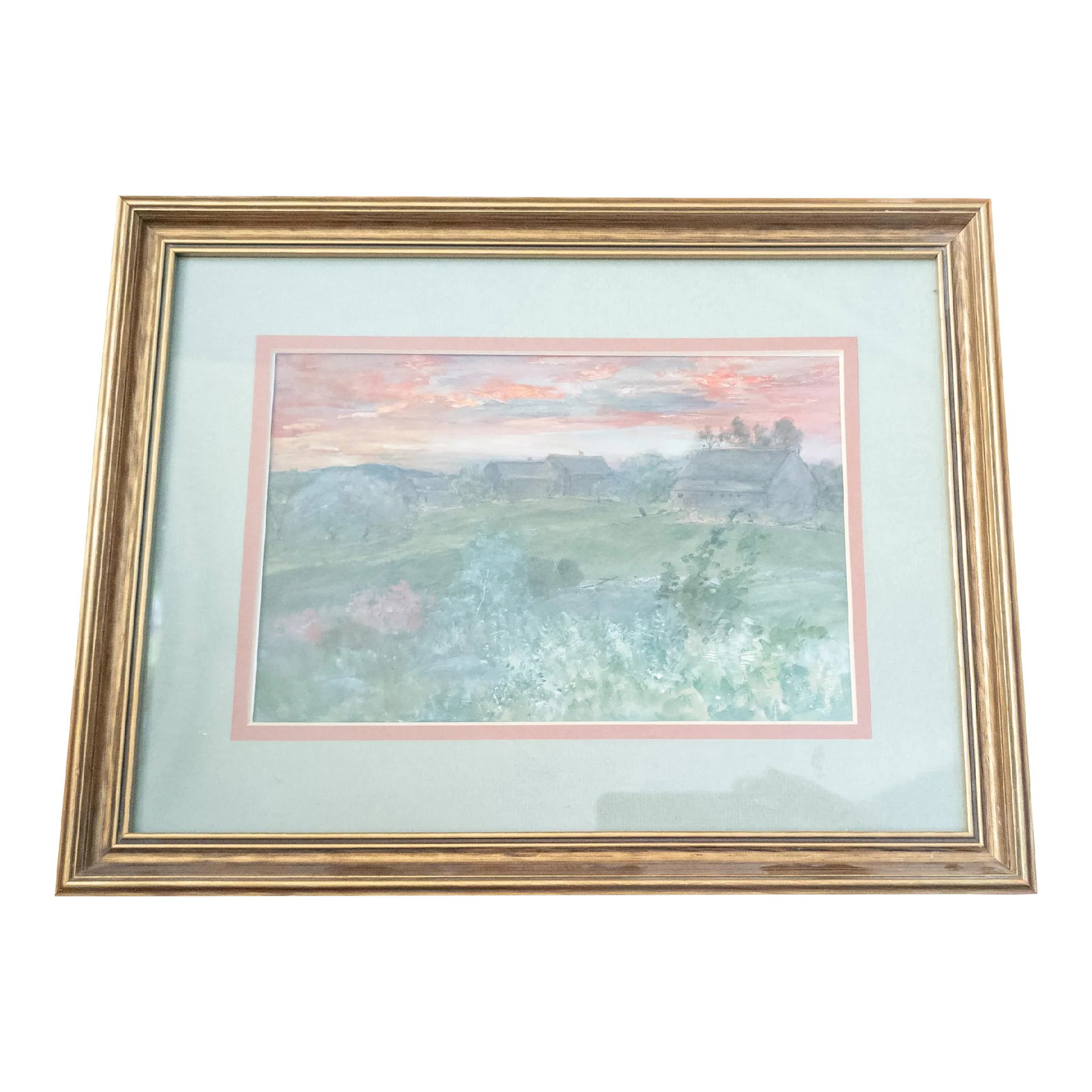 20th Century Watercolor and Gouache Berkshire Peru Massachusetts Landscape Painting: We are selling this nice Luminist landscape gouache and watercolor painting. This painting is labeled as being Peru Massachusetts and specifically the Cone Family farm. We aren't sure when the paintin