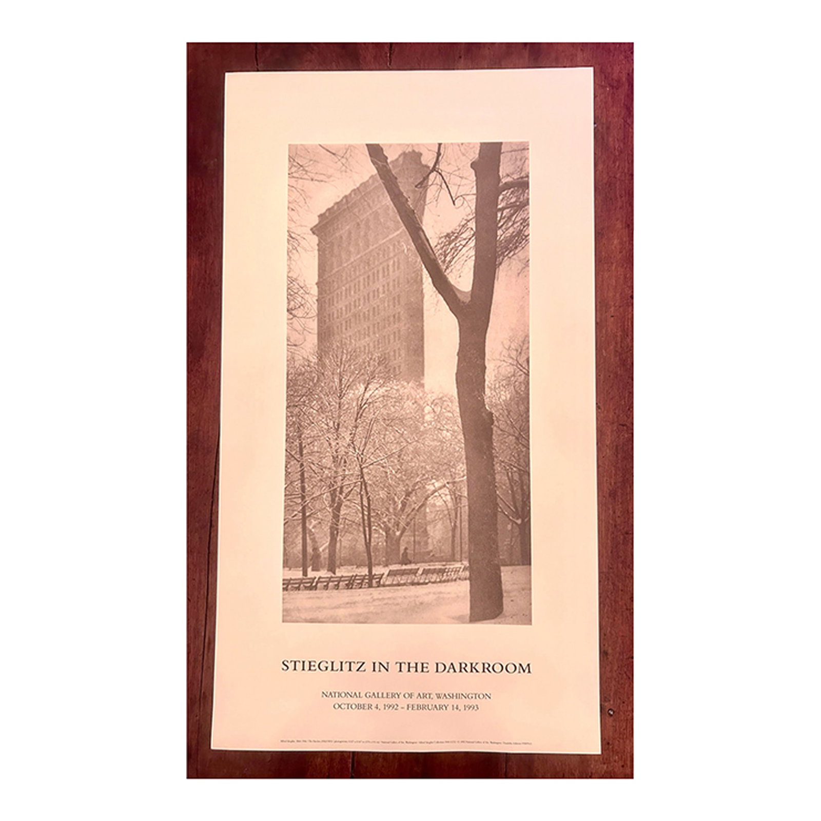 Vintage Alfred Stieglitz "The Flat-Iron" From Stiegliz in the Darkroom National Gallery of Art, Wash: Vintage Alfred Stieglitz "The Flat-Iron" from Stiegliz in the Darkroom National Gallery of Art, Washington exhibition Poster . Vintage "Stieglitz In The Darkroom" National Gallery of Art, Washington