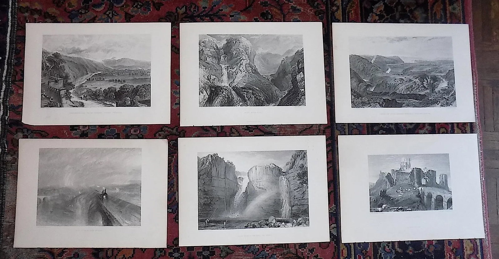 Antique 19th Century j.m.w. Turner. British Landscape Engravings - Set of 6 - 8