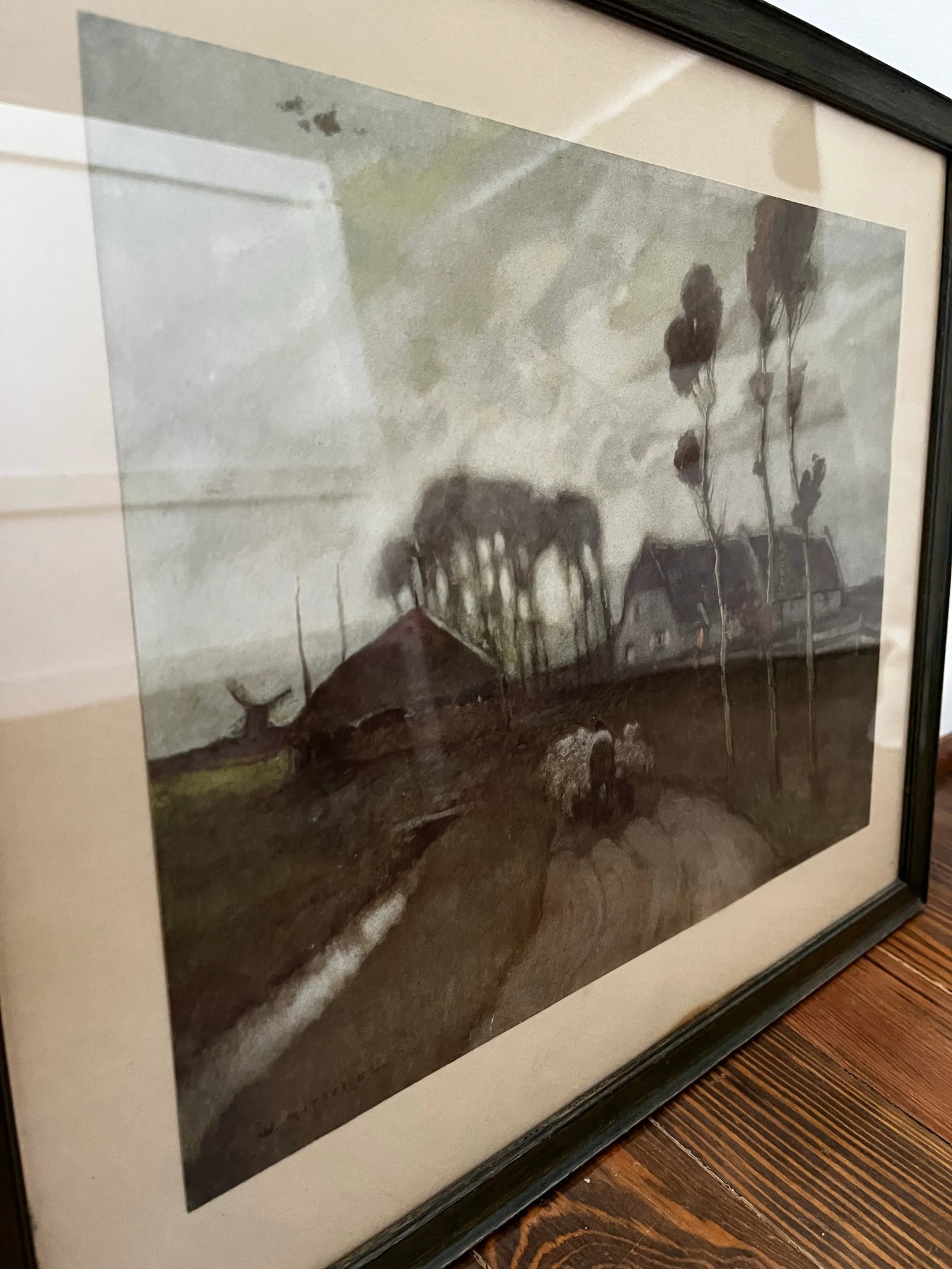 1914 Framed Chromolithograph of Sheep by the Gerlach Barklow Company - 4