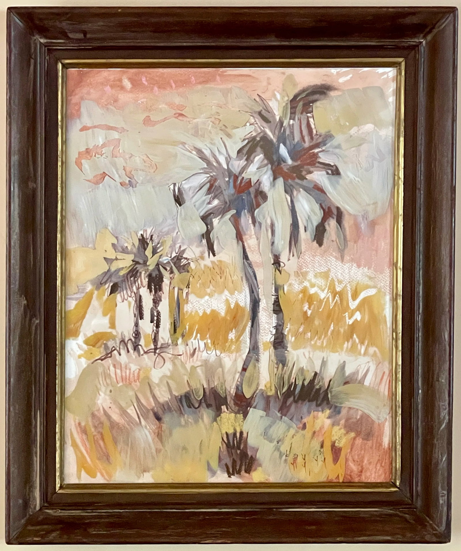 Mixed Media Tropical Painting on Glass by Gerhard - 2