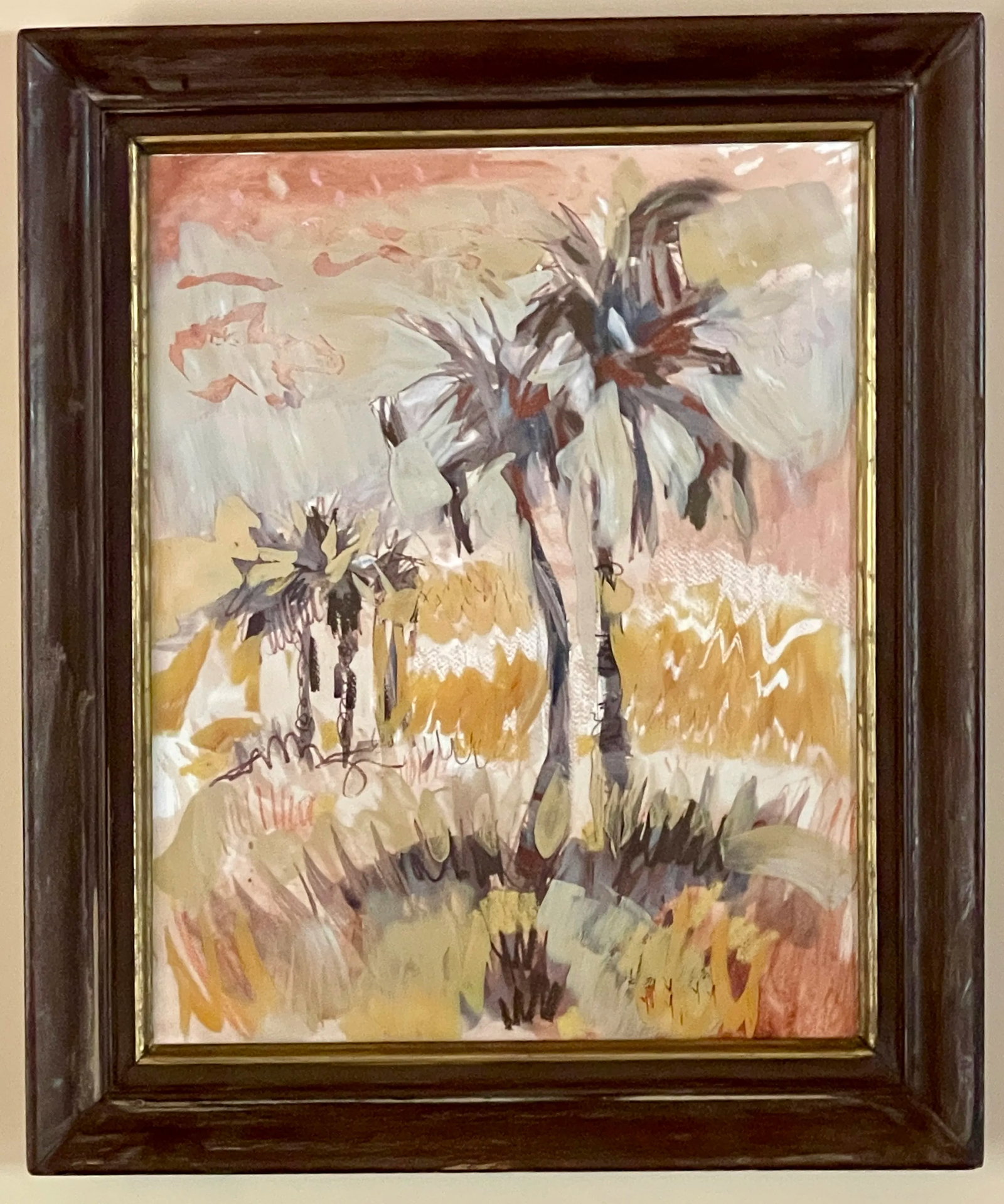 Mixed Media Tropical Painting on Glass by Gerhard - 3