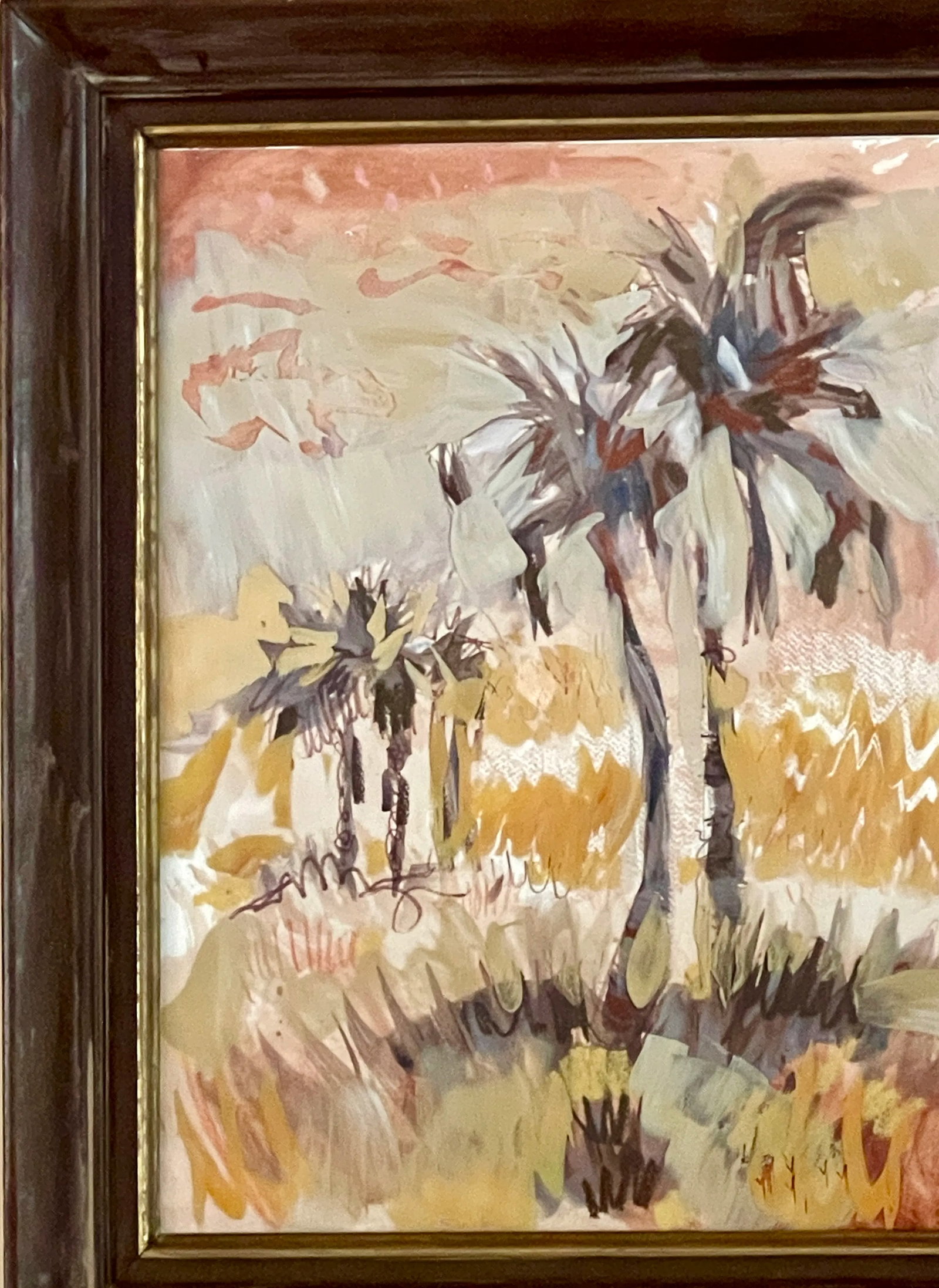 Mixed Media Tropical Painting on Glass by Gerhard - 4