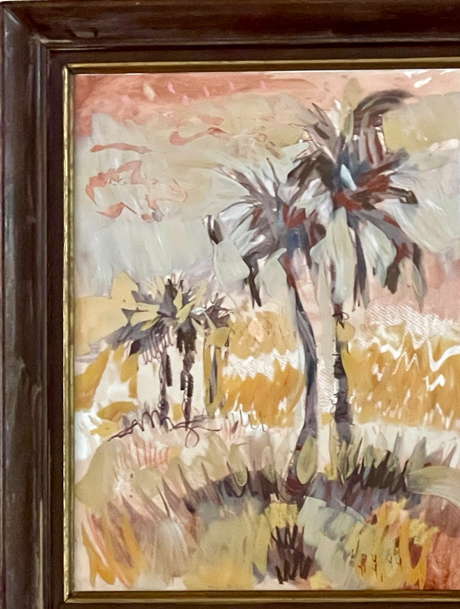 Mixed Media Tropical Painting on Glass by Gerhard - 5