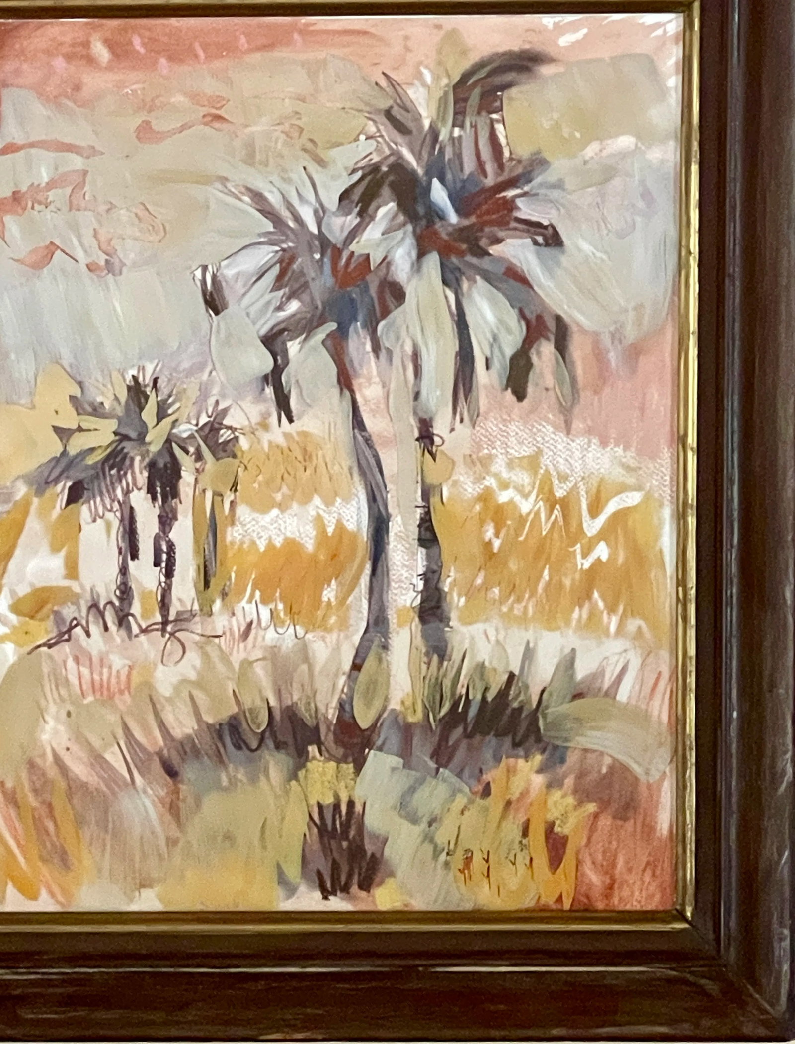 Mixed Media Tropical Painting on Glass by Gerhard - 7