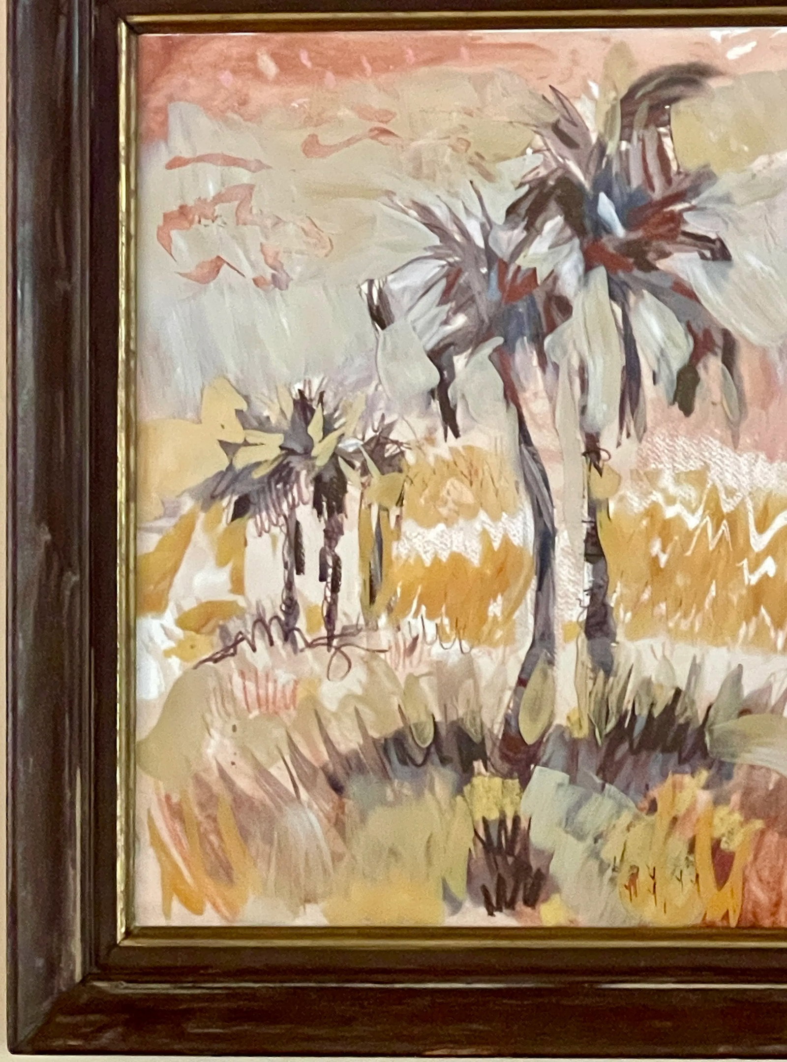 Mixed Media Tropical Painting on Glass by Gerhard - 8