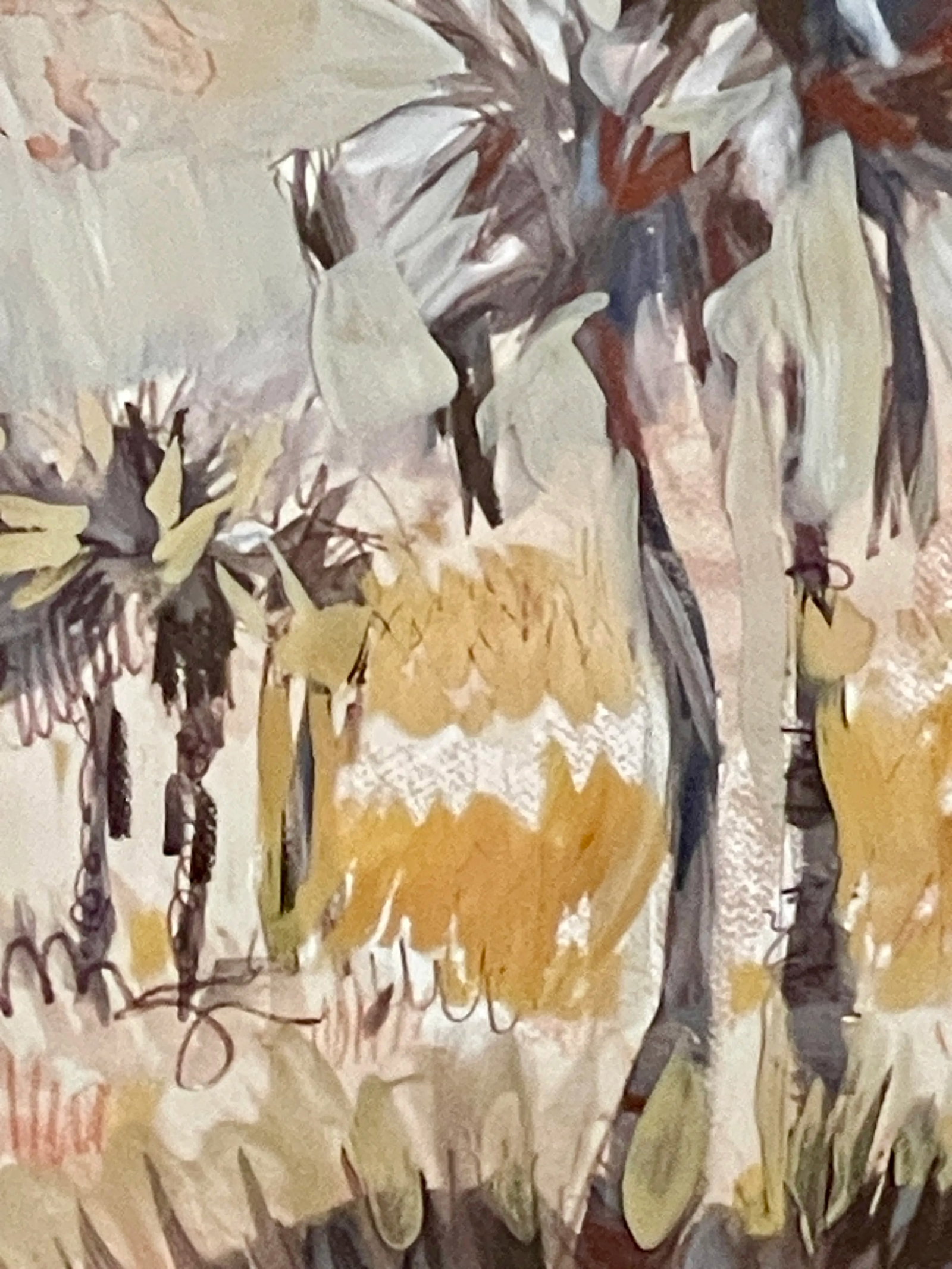 Mixed Media Tropical Painting on Glass by Gerhard - 9