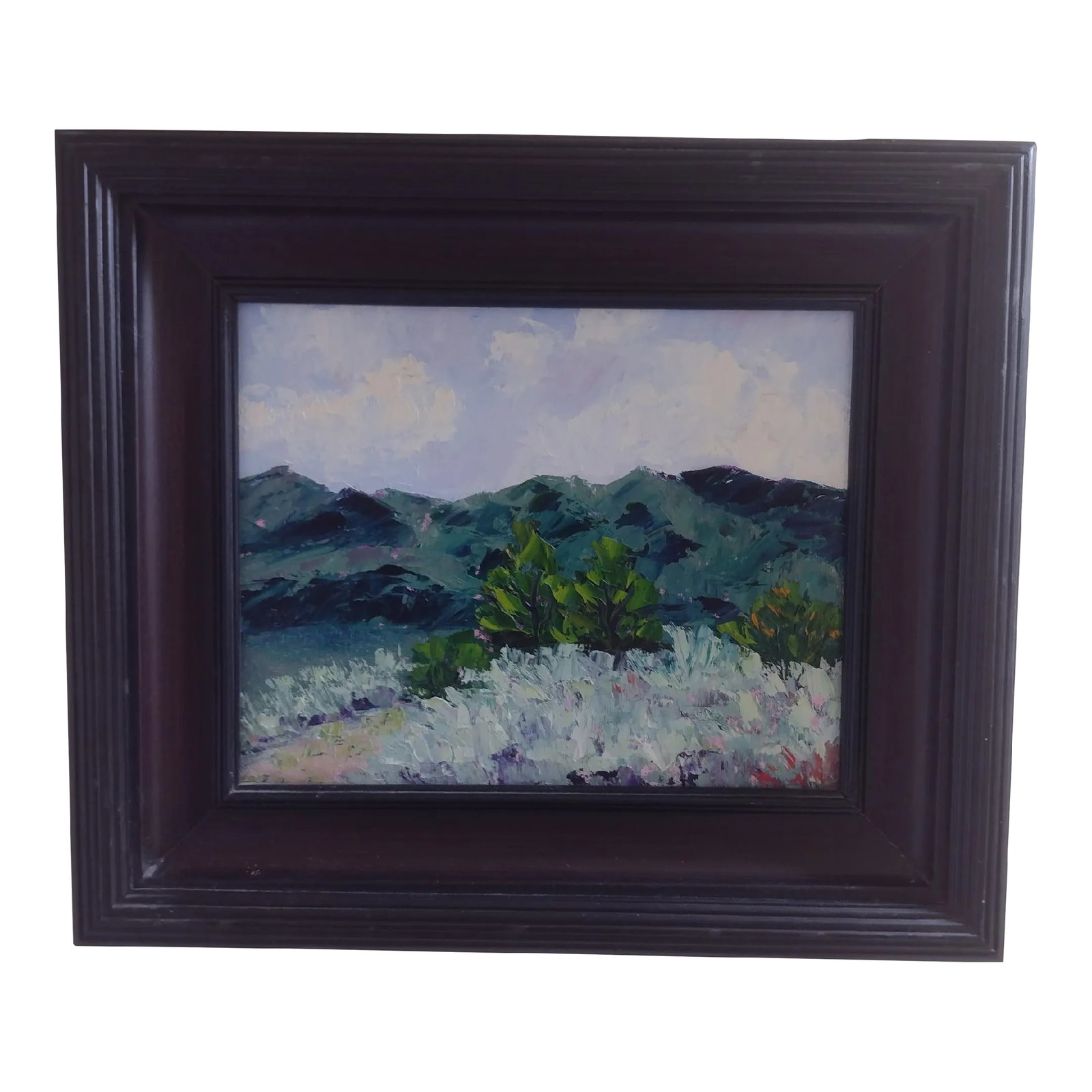 Original Oil Painting "Dh Lawrence Ranch Taos" by Anita Blythe Plein Air Landscape: Artist: Anita C. Blythe (B. 1956) Title: DH Lawrence Ranch_Taos Medium: Oil Painting On Canvas Board Size: 8" x 10" Unframed Framed: 12" x 14" Approximately This beautiful plein air painting captures 
