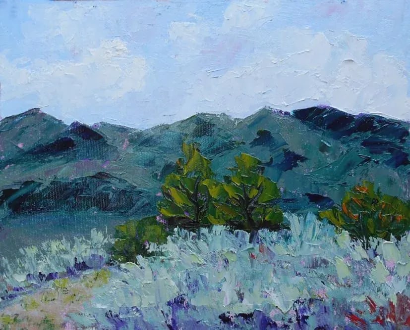 Original Oil Painting "Dh Lawrence Ranch Taos" by Anita Blythe Plein Air Landscape - 2
