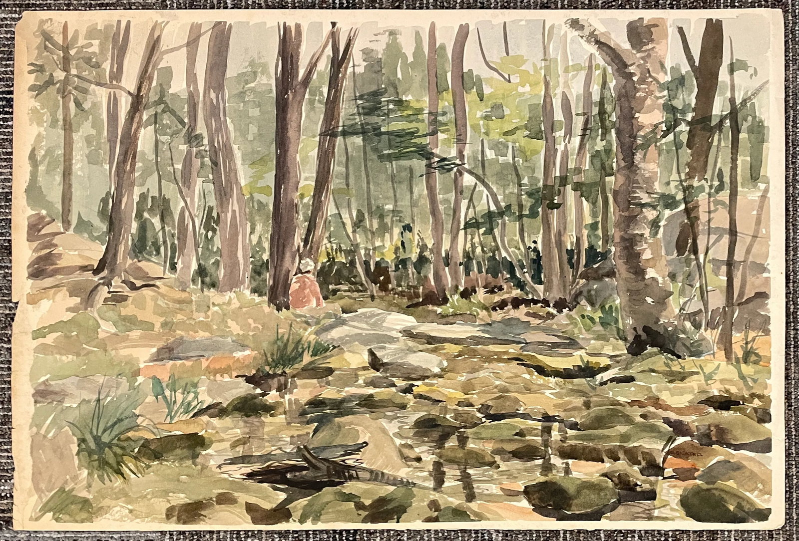 1950s Elizabeth Slater Figure in Forest Landscape Painting - 2