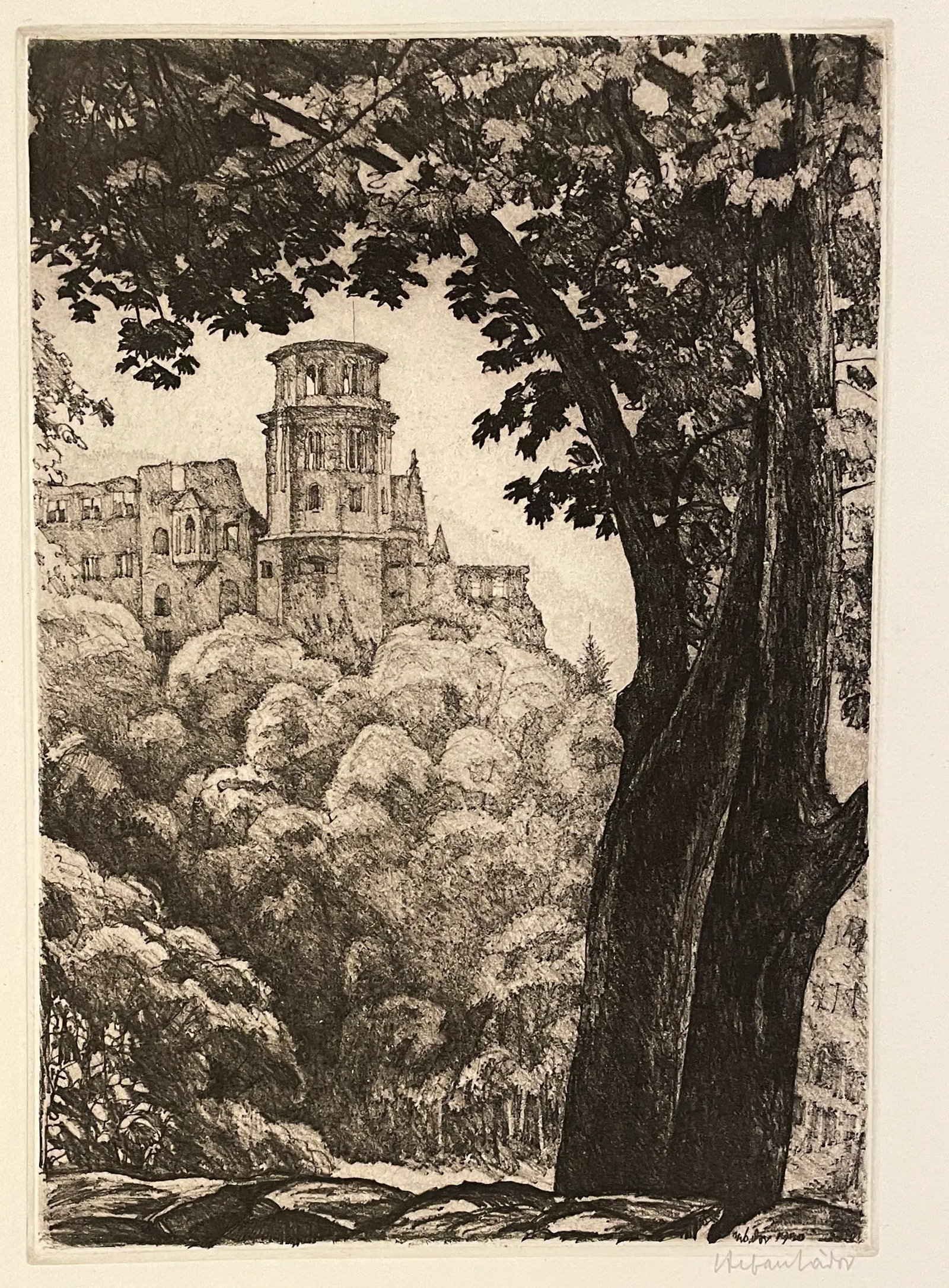 1920 Istvan Zador European Castle Landscape - 3