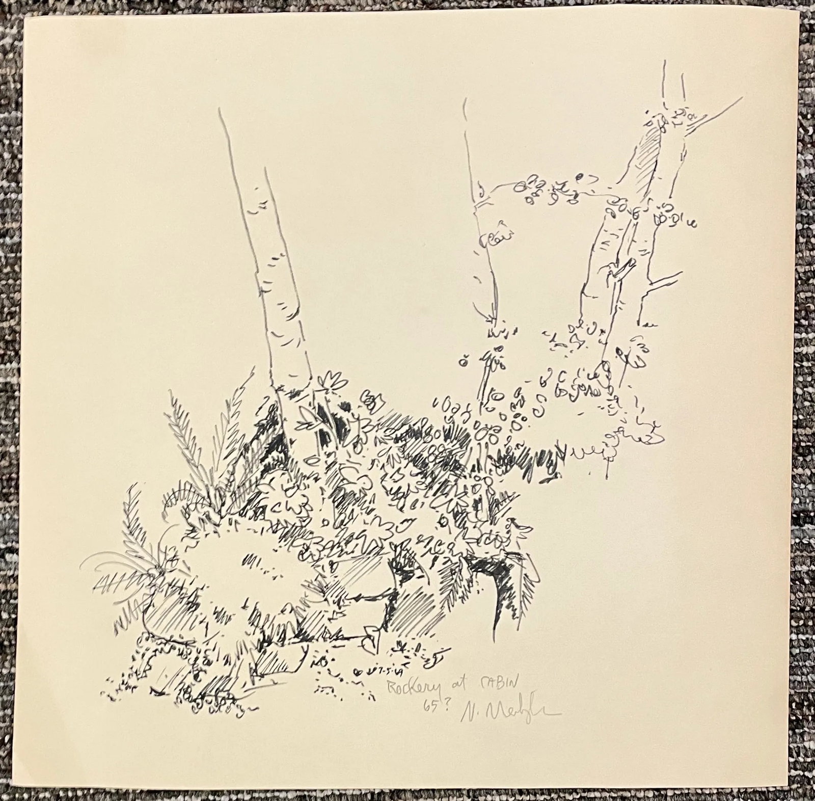 1960s Neil Meitzler Landscape Drawing - 3