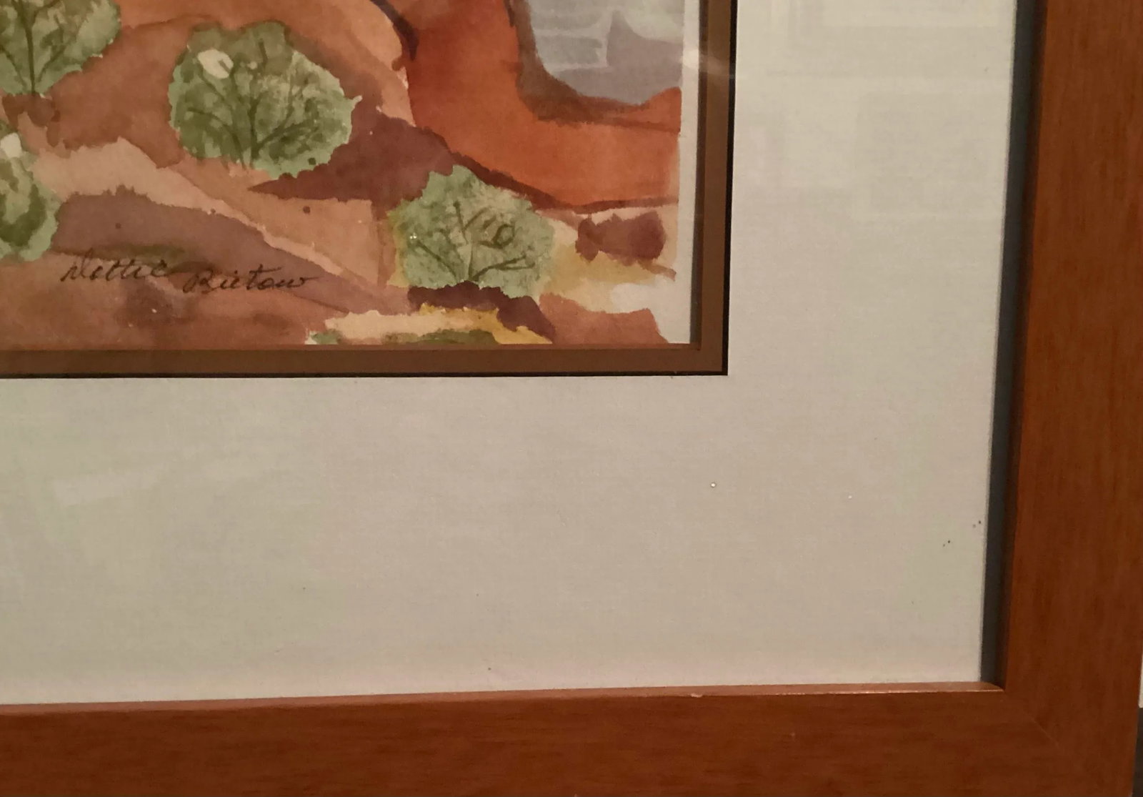 Abstract, Original Watercolor, Red Rock Earth Natural Monument Formation, Signed by Artist, "Dottie - 5