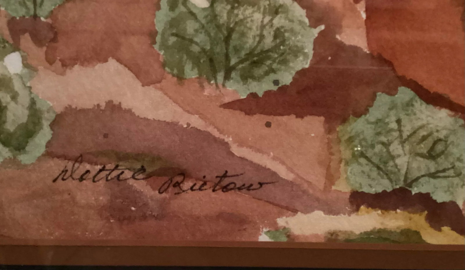 Abstract, Original Watercolor, Red Rock Earth Natural Monument Formation, Signed by Artist, "Dottie - 6