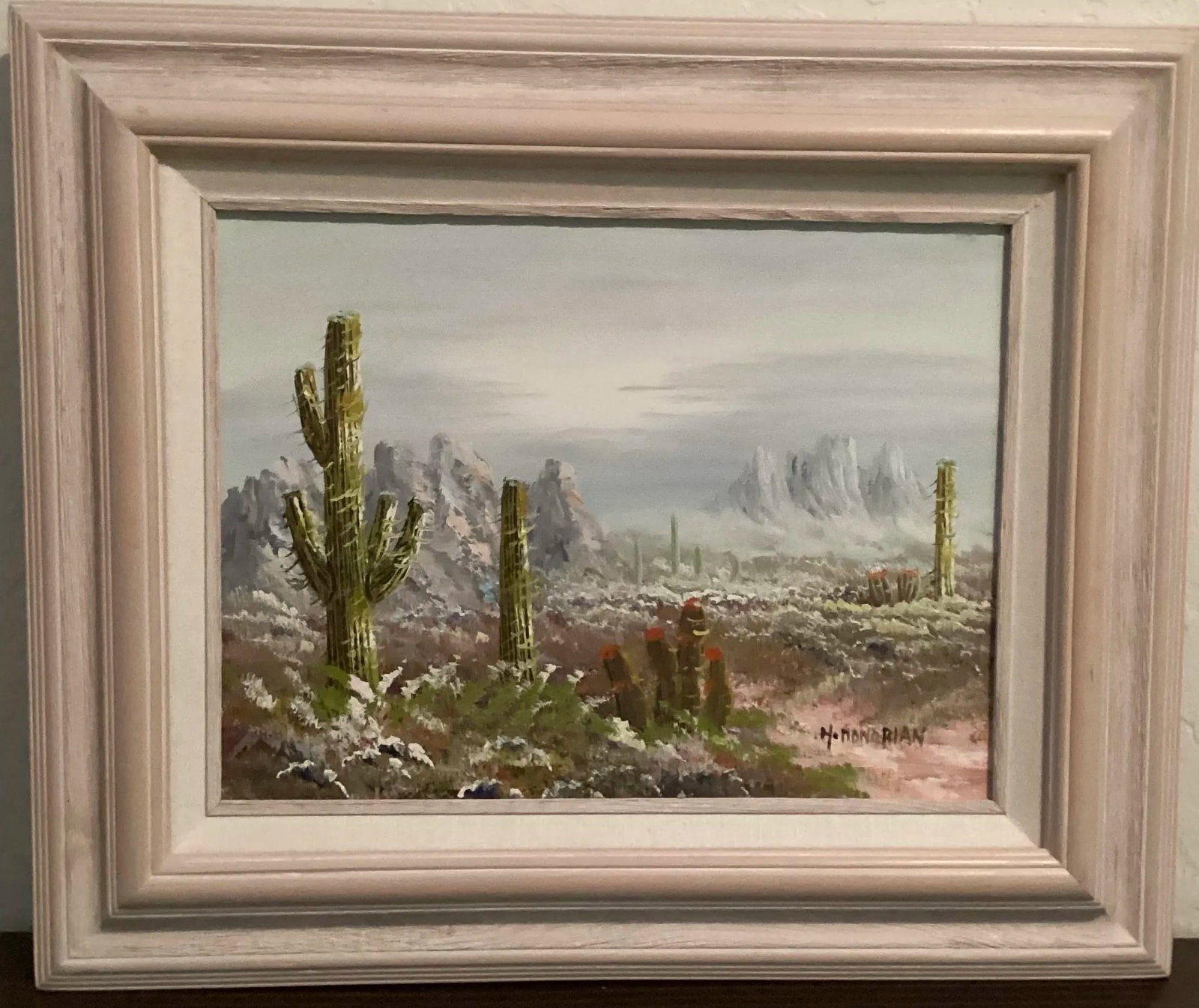Original Oil Painting Landscape Luscious Sonoran Desert, Signed by Artist, Framed - 2