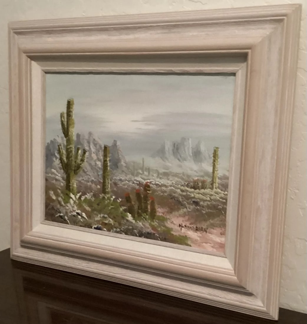 Original Oil Painting Landscape Luscious Sonoran Desert, Signed by Artist, Framed - 3