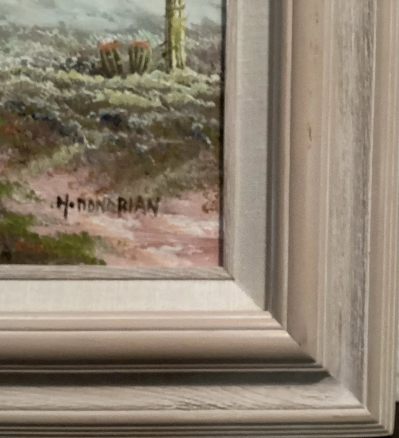 Original Oil Painting Landscape Luscious Sonoran Desert, Signed by Artist, Framed - 7