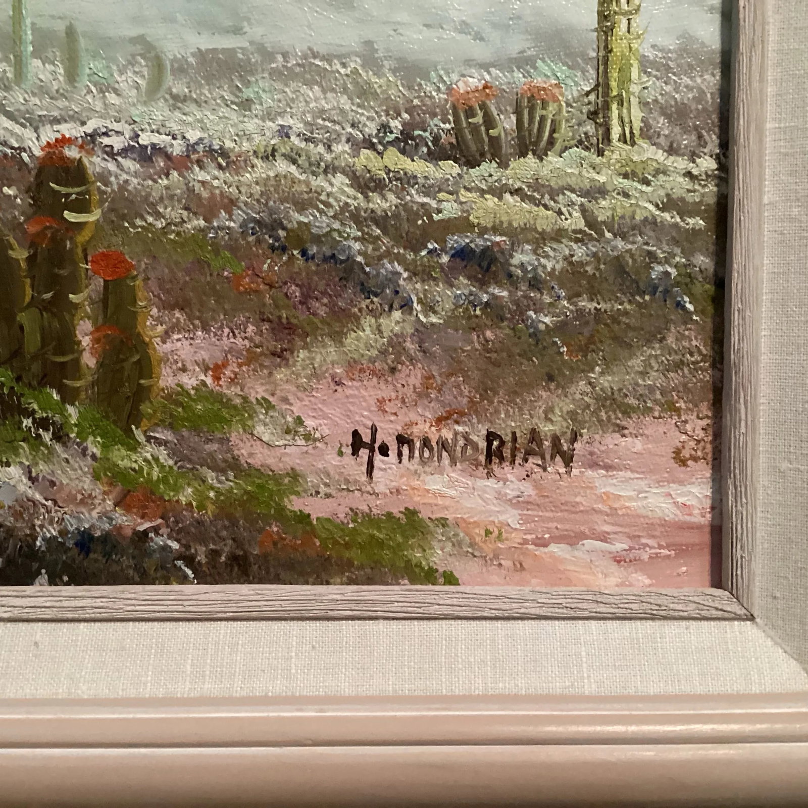 Original Oil Painting Landscape Luscious Sonoran Desert, Signed by Artist, Framed - 9
