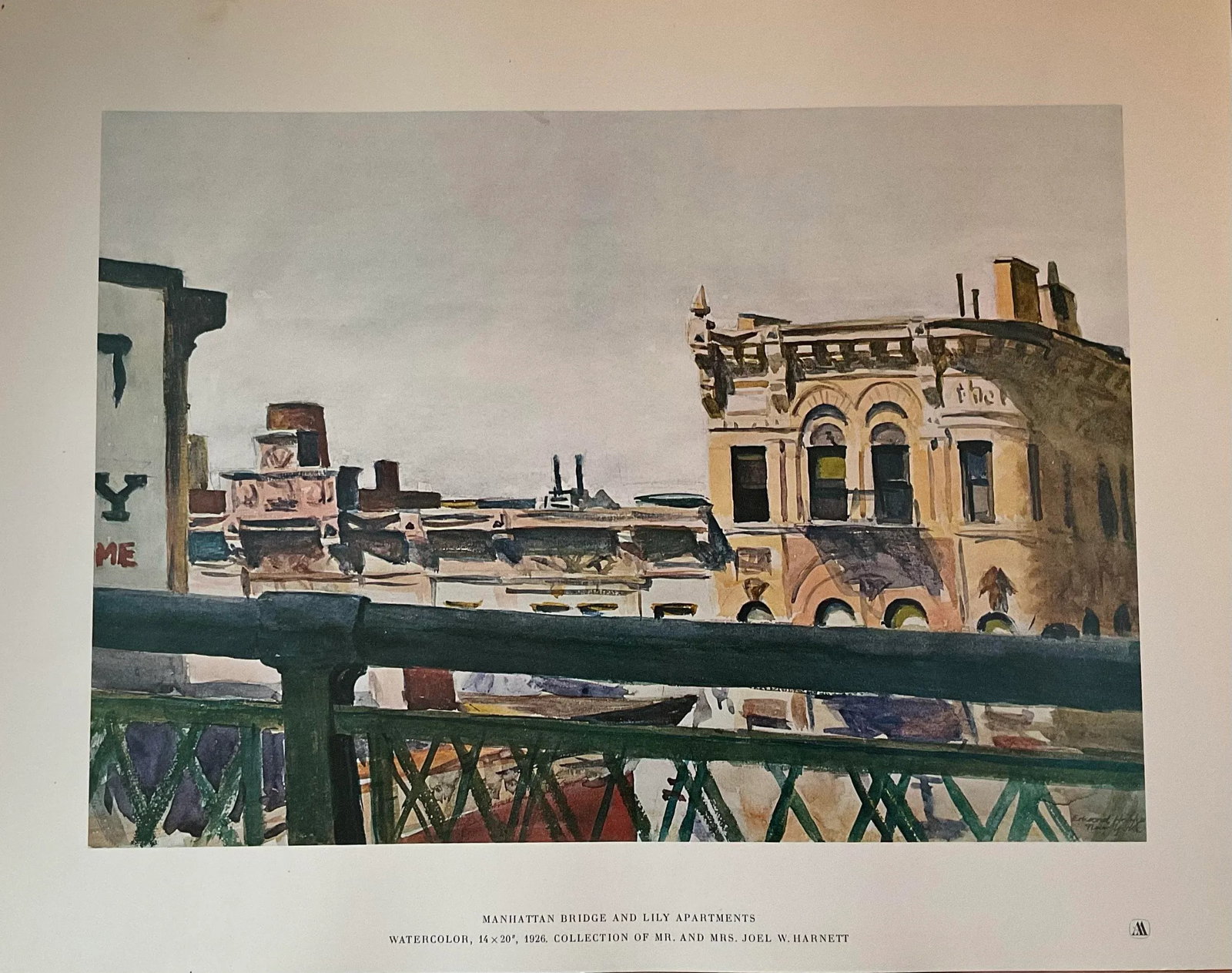 Edward Hopper, Manhattan Bridge and Lily Apartments, Vintage Print - 2