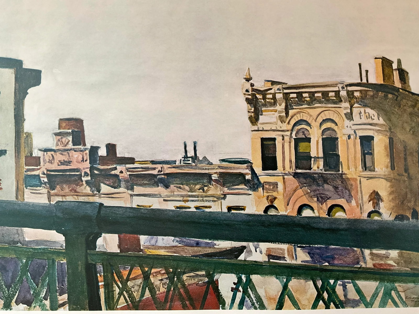 Edward Hopper, Manhattan Bridge and Lily Apartments, Vintage Print - 3