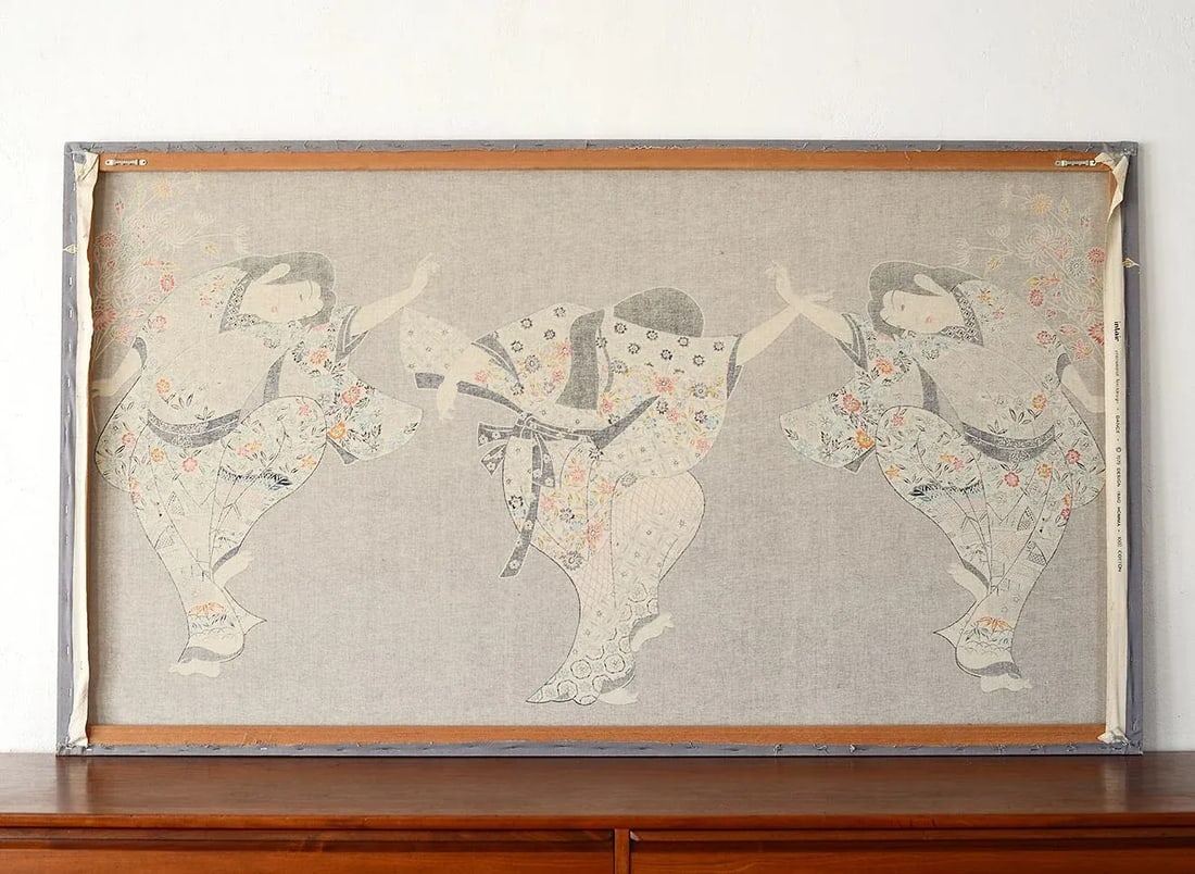 1970s Japanese Isao Homma Geisha Dance Fabric Artwork - 12