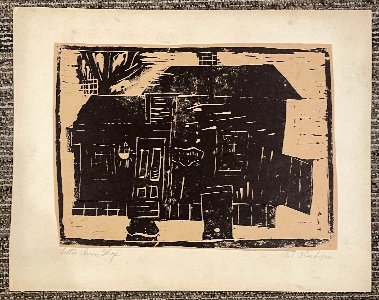 1930 Little Green Shop Woodblock by Black - 4