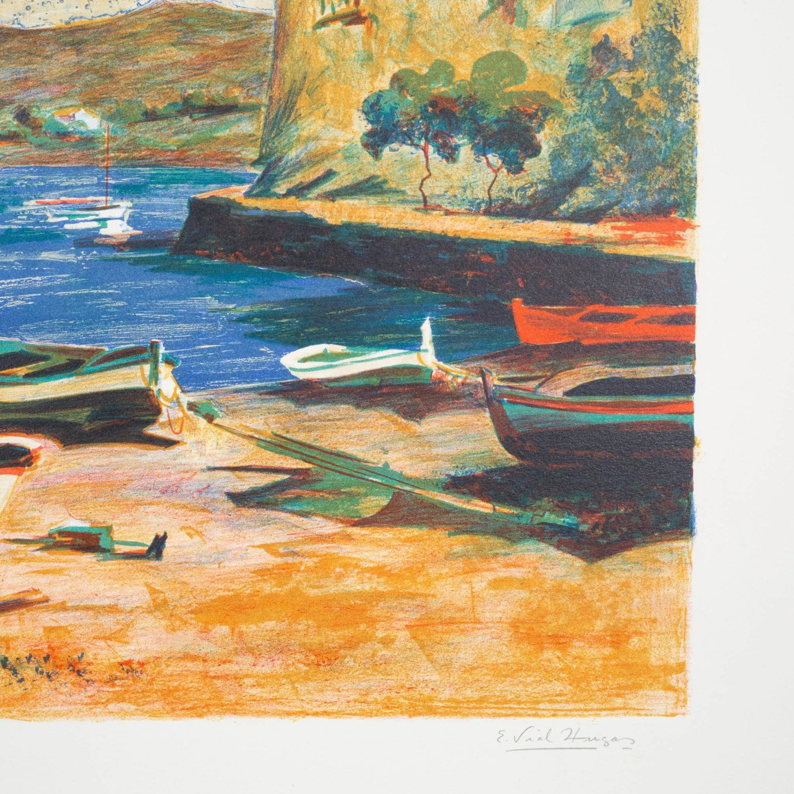 Eduardo Vial-Hugas, Boat on Shore, Artists Proof Lithograph Signed - 3