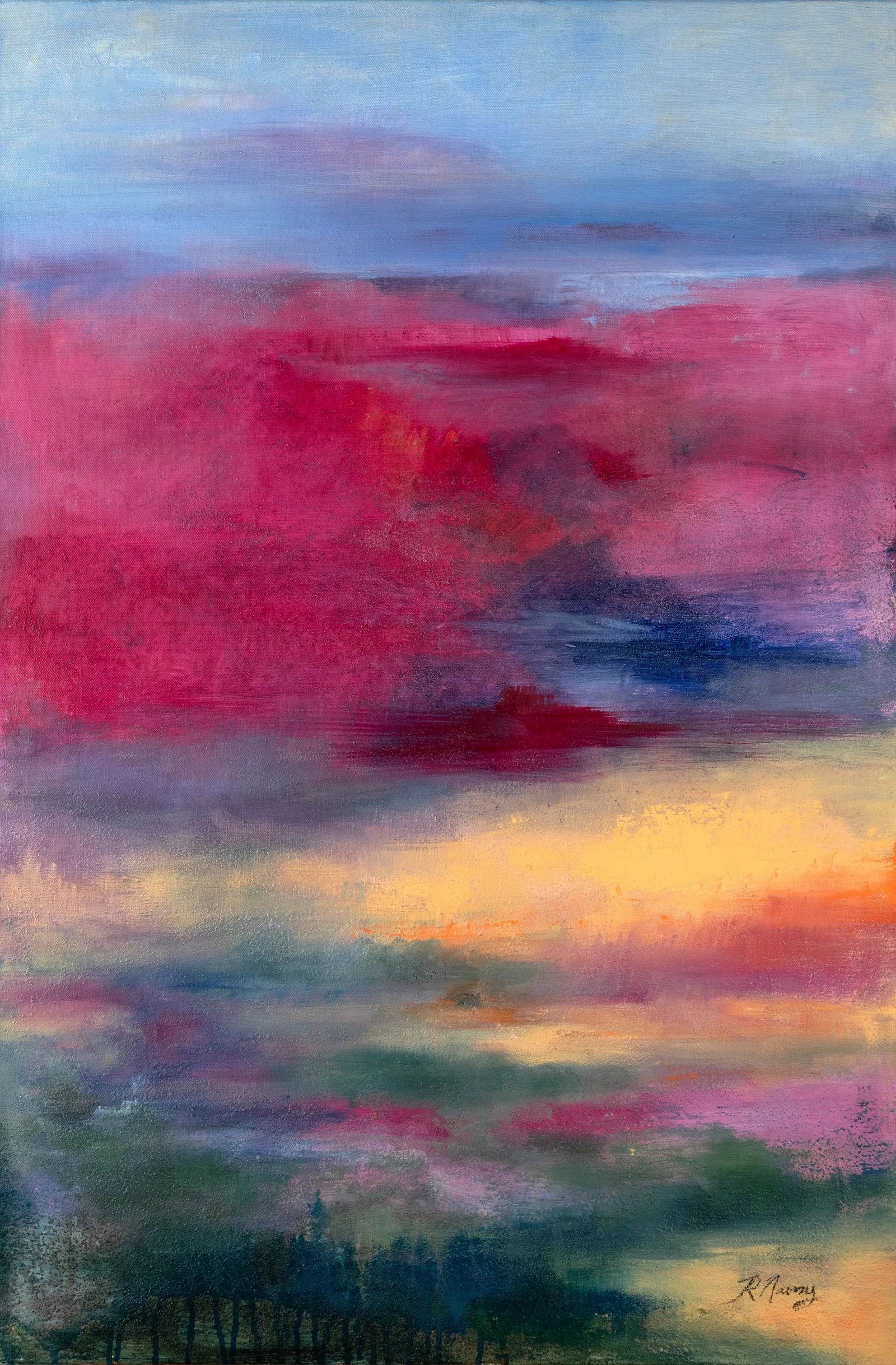"Violet Skies" Original Oil Painting - 7