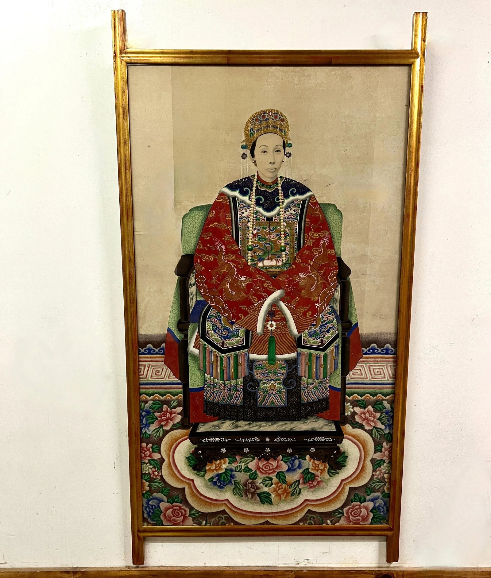 Ancestor Portrait Framed in Gold Leafed Frame - 4