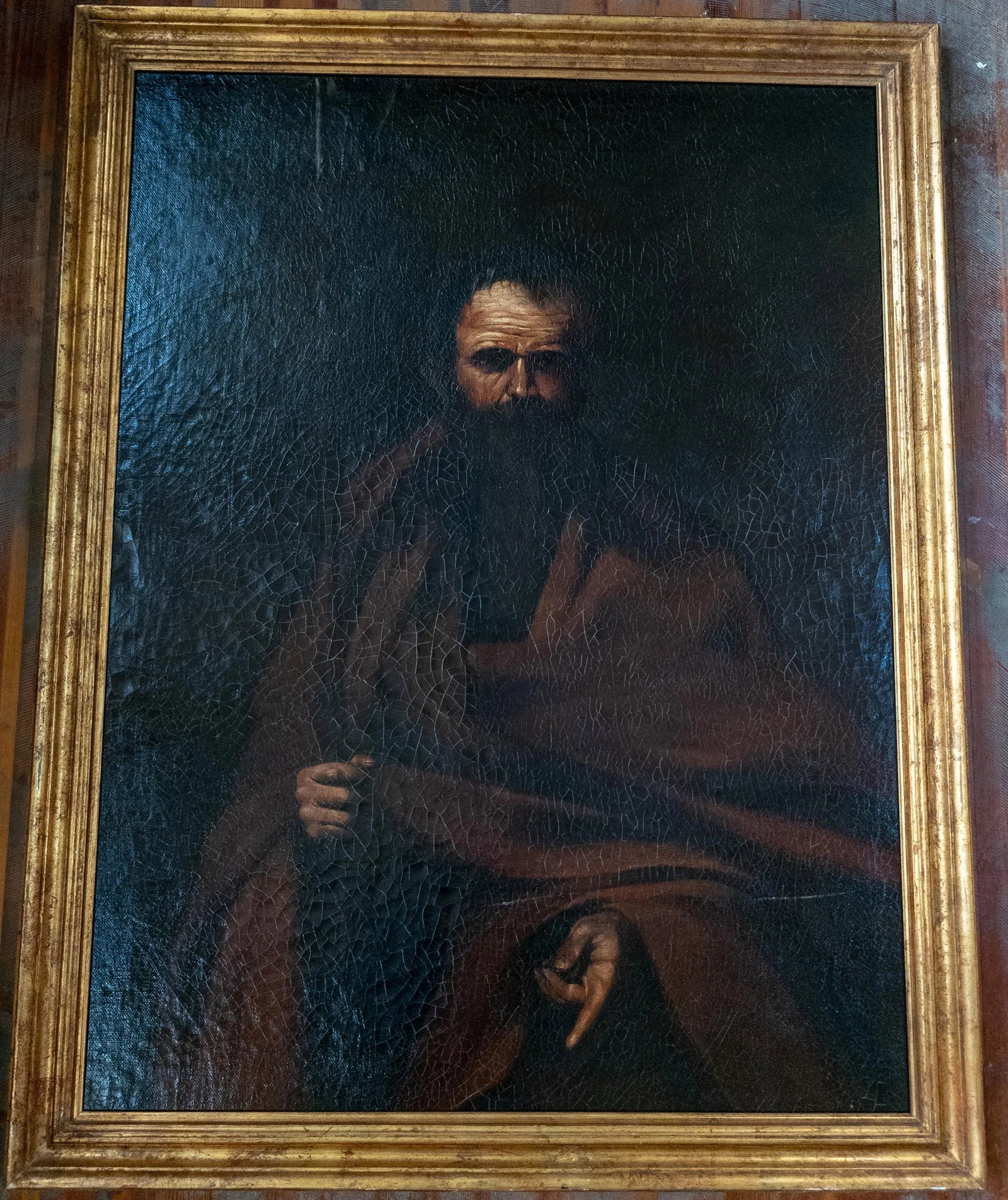 18th Century Italian Old Master Portrait Painting of Saint Matthew After Jusepe De Ribera - 2