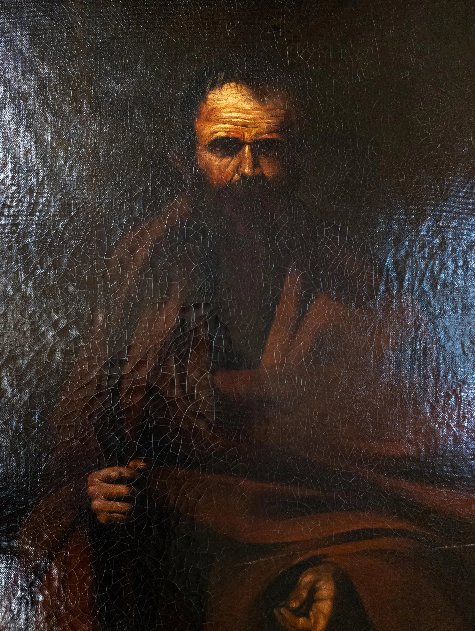 18th Century Italian Old Master Portrait Painting of Saint Matthew After Jusepe De Ribera - 8