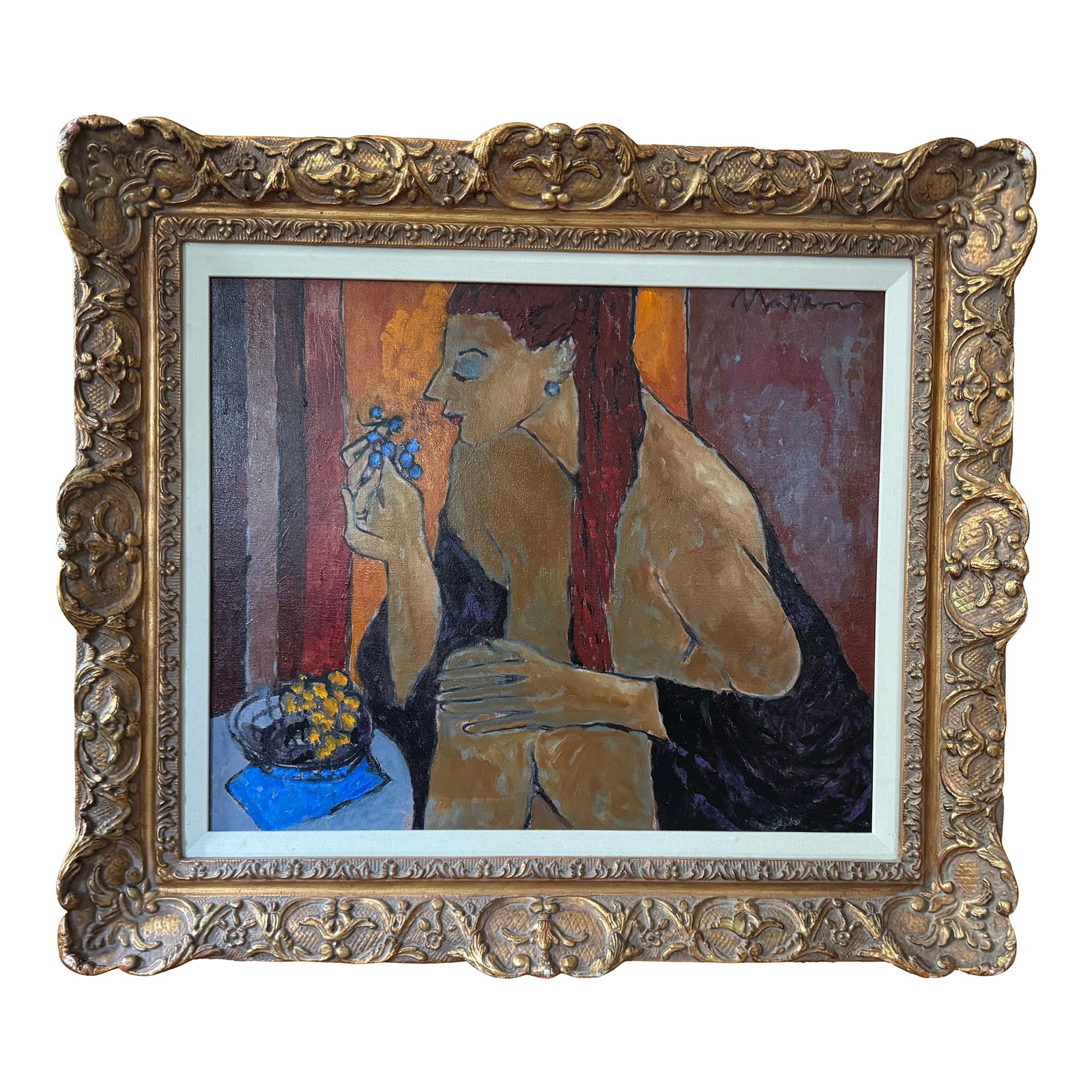 Oil Painting by Rip Matteson, "Enjoying the Season, C. 2005, Framed: "Enjoying the Season" c.2005 Rip Matteson (b.1920) Oil on canvas, 20 x 24 ins. + frame There are career artists, there are lifelong artists, and then there is Rip Matteson. Rip knew at a young age he
