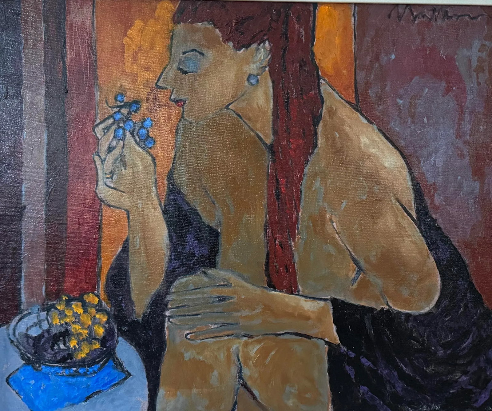Oil Painting by Rip Matteson, "Enjoying the Season, C. 2005, Framed - 2