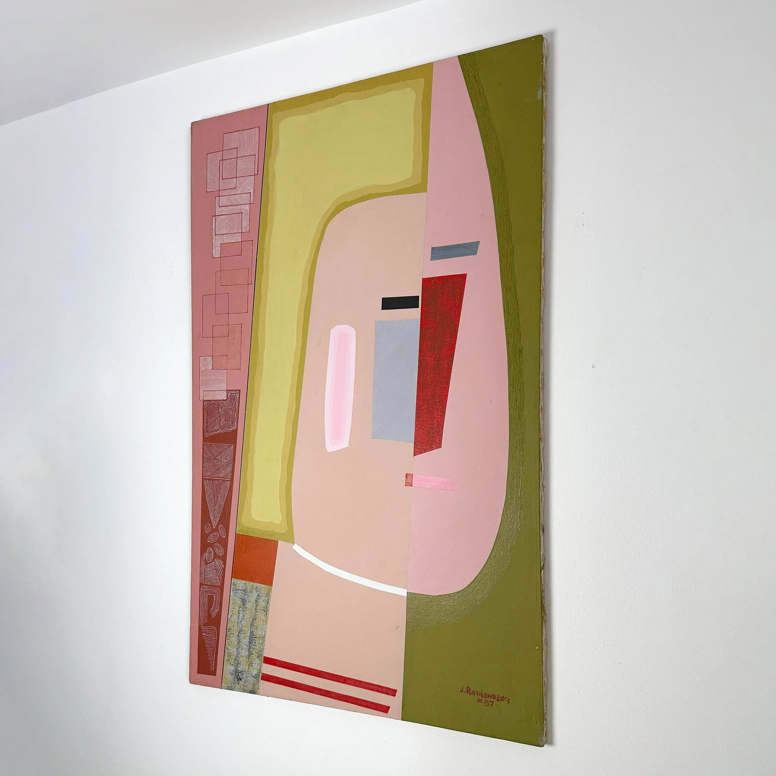 J. Rothenberg (Active C. 1935-1990) Cubist Modernist Original Painting - 2
