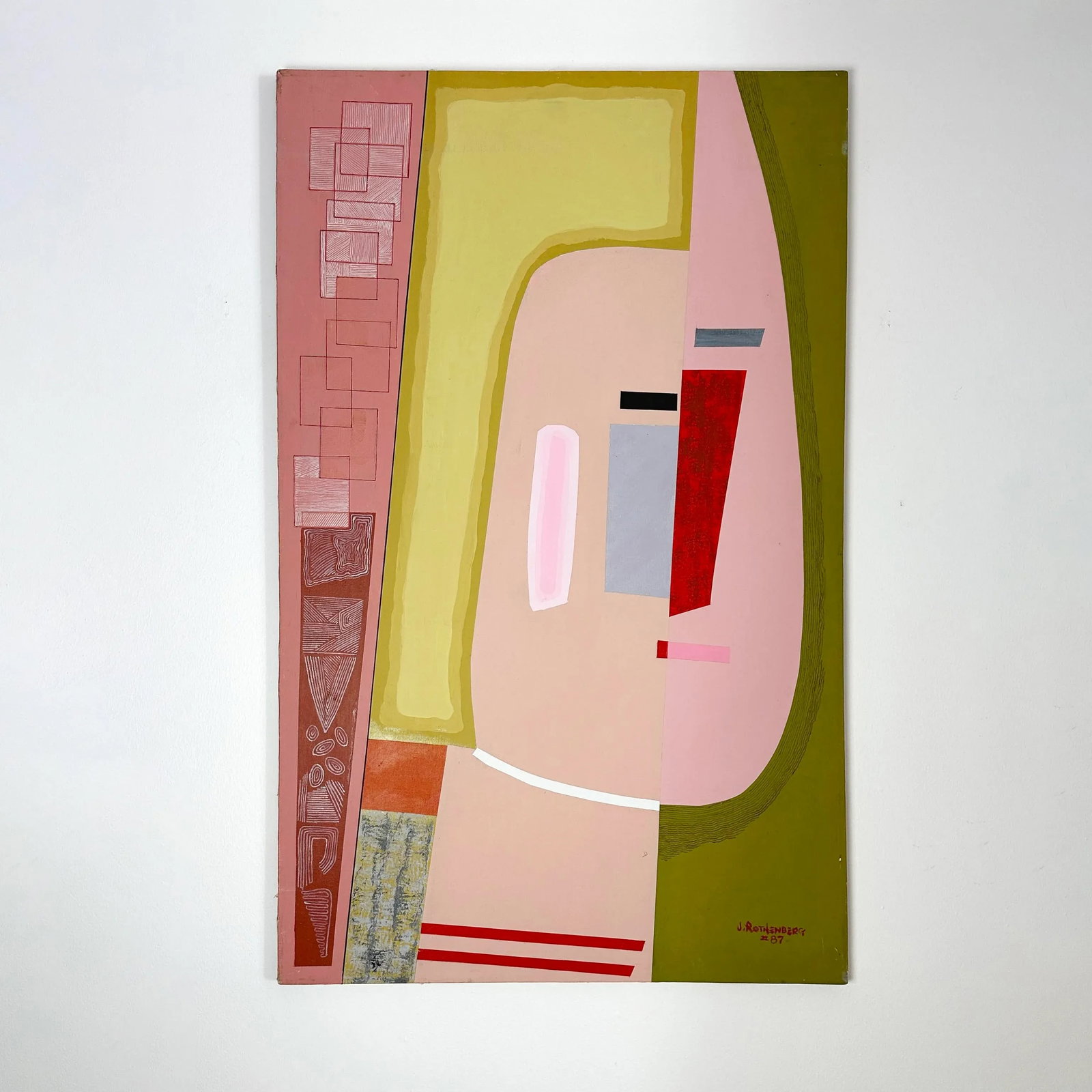J. Rothenberg (Active C. 1935-1990) Cubist Modernist Original Painting - 3
