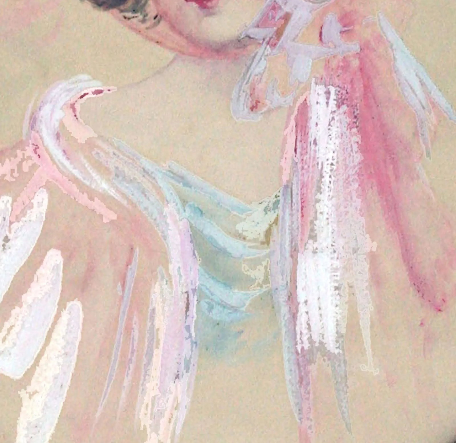 Gibson Girls Watercolor Portraits 1920s Fashion Illustrations- Set of 2, by Charles Hollman - 12